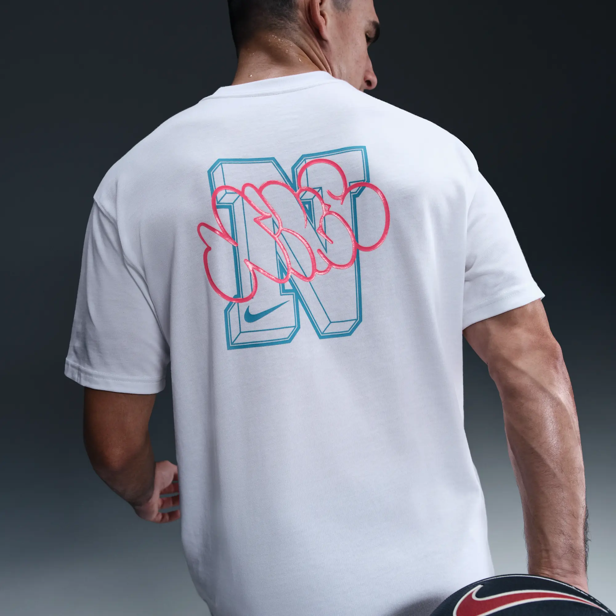 Nike Men's Max90 Basketball T-Shirt - White - Cotton