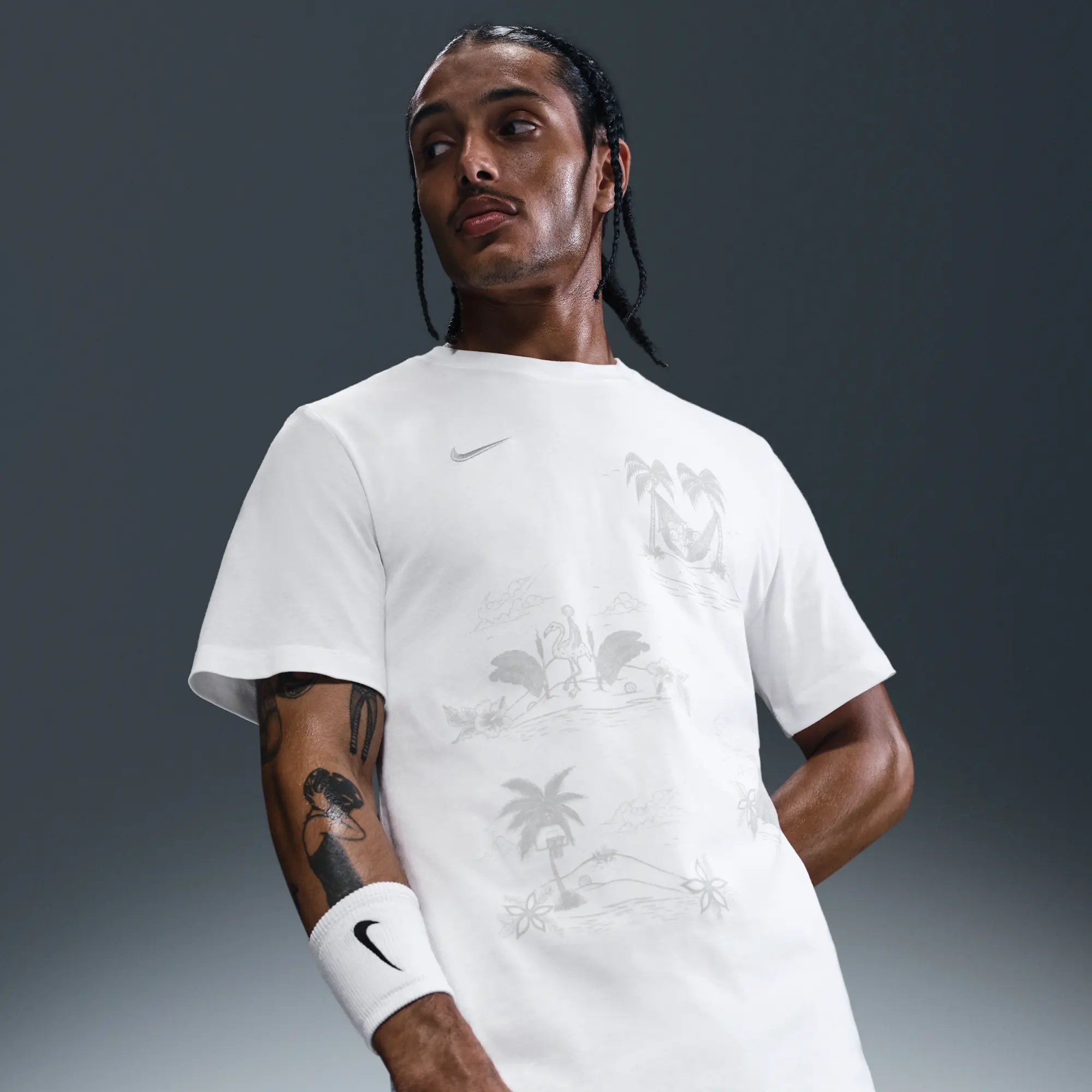 Nike Men's Basketball T-Shirt - White - Cotton