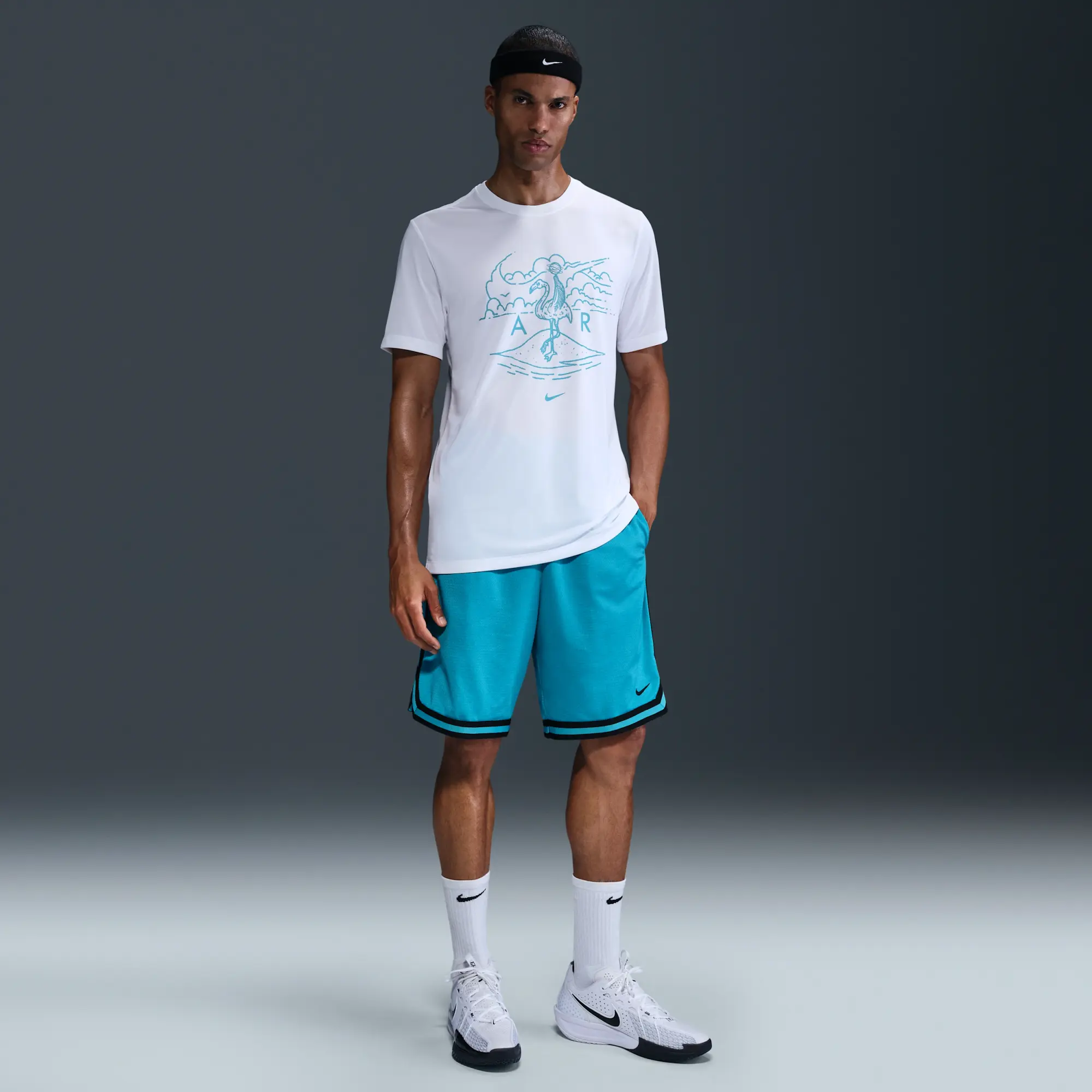 Nike Men's Dri-FIT Basketball T-Shirt - White - Polyester