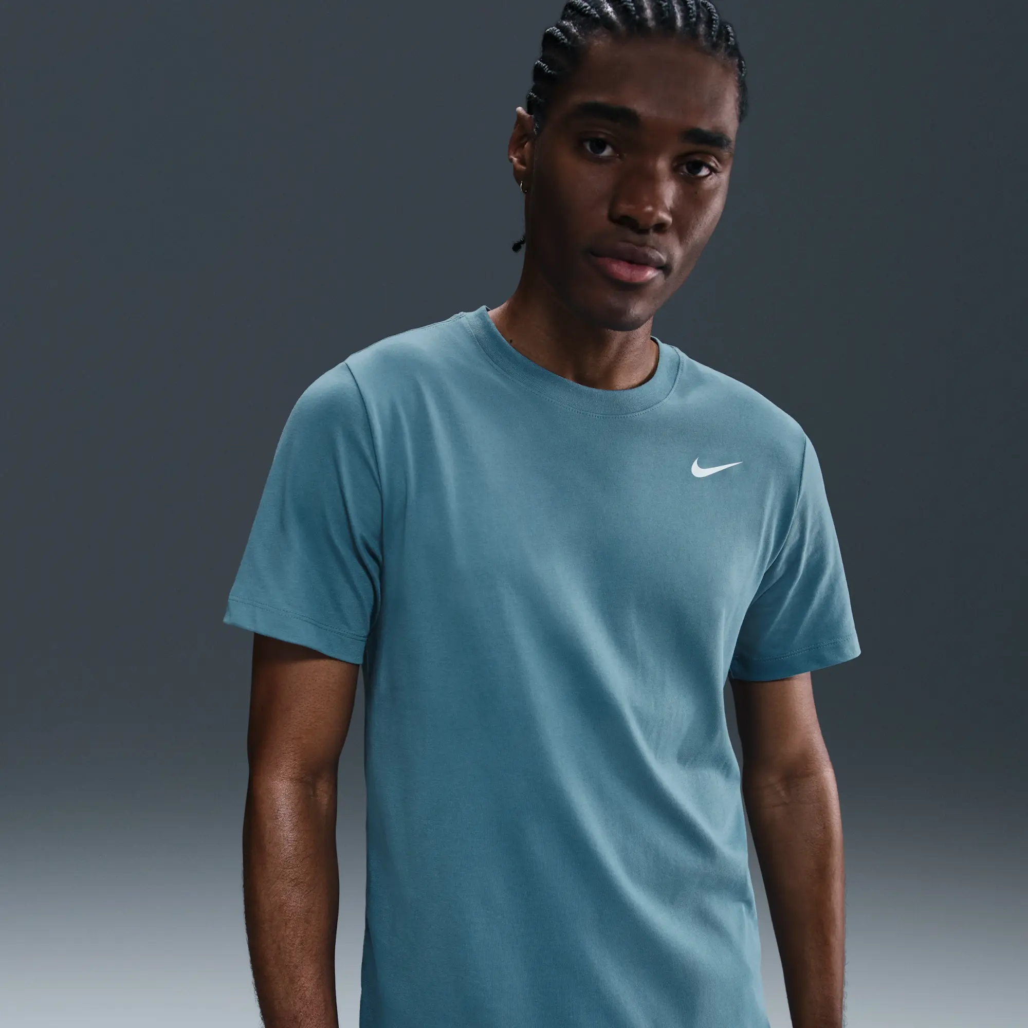 Nike Dri-FIT Men's Fitness T-Shirt - Blue - Cotton/Polyester