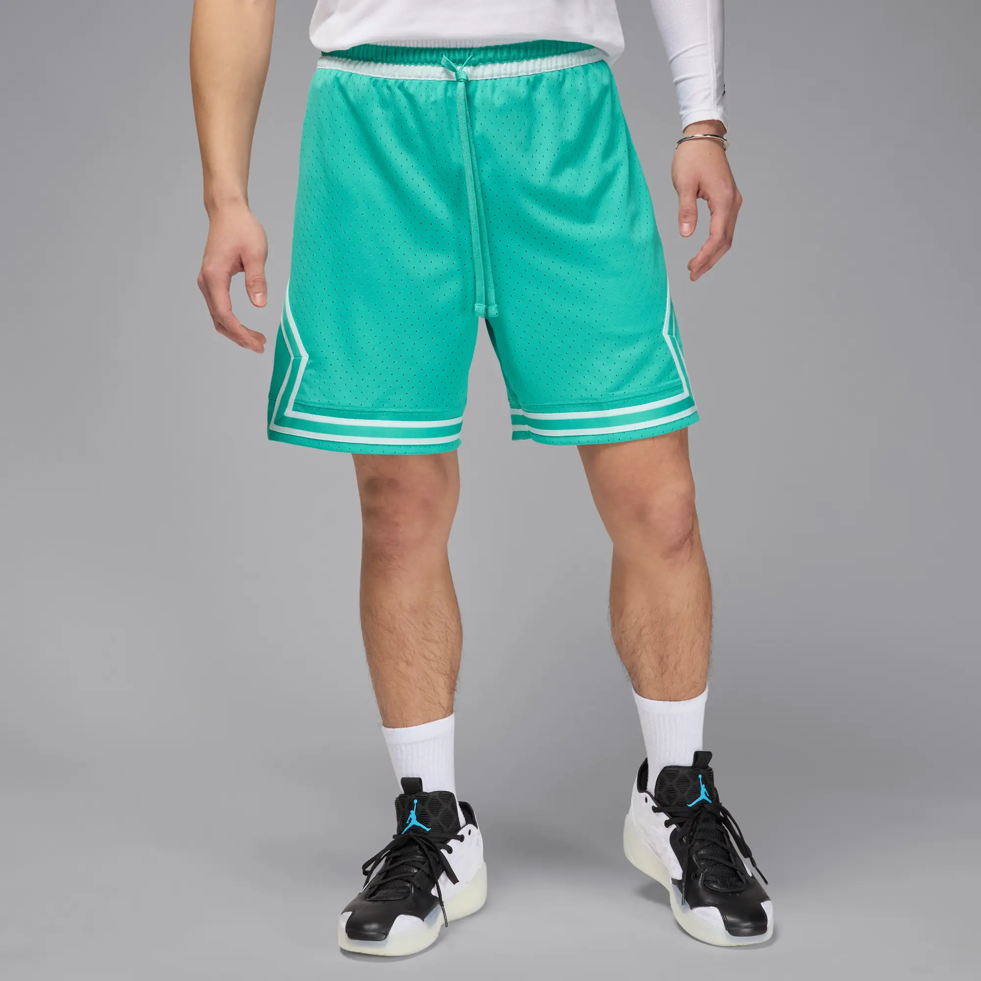 Nike Jordan Sport Men's Dri-FIT Mesh Diamond Shorts - Green - Polyester