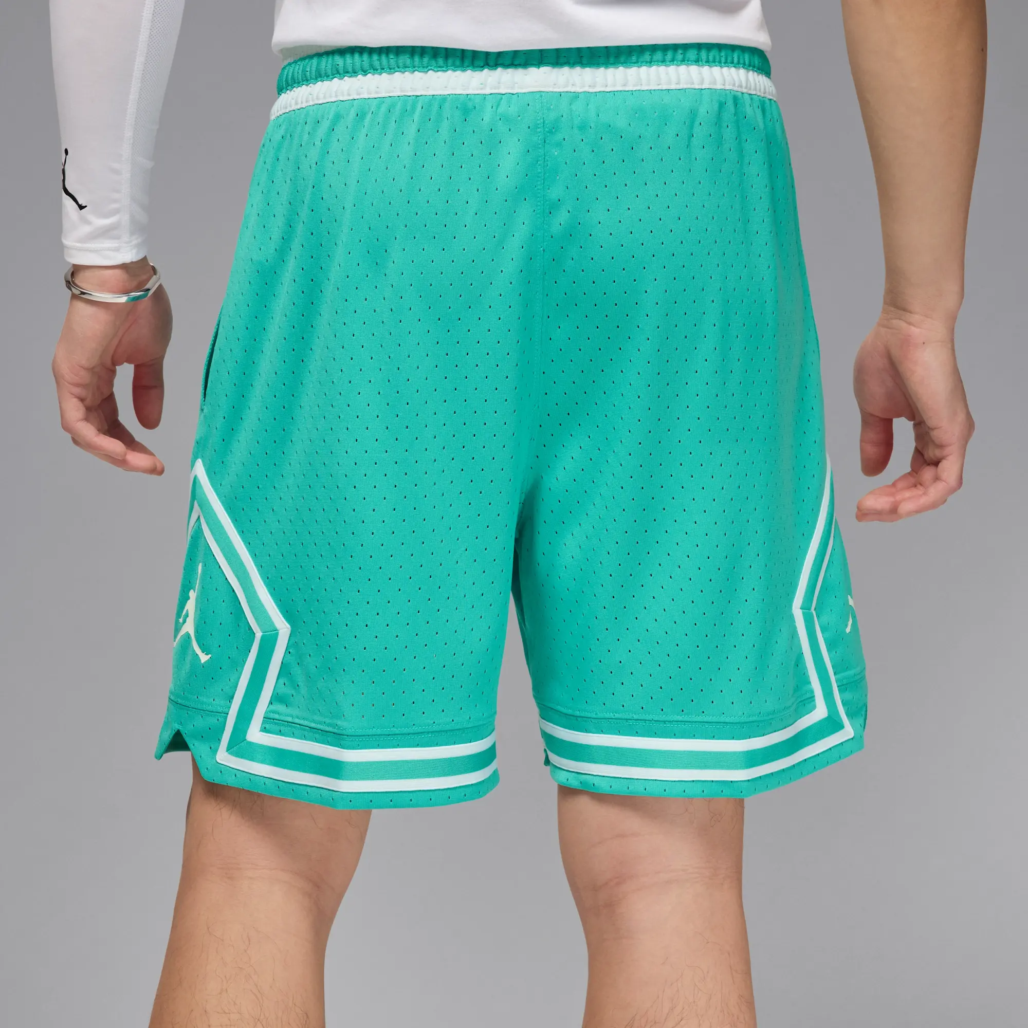 Nike Jordan Sport Men's Dri-FIT Mesh Diamond Shorts - Green - Polyester