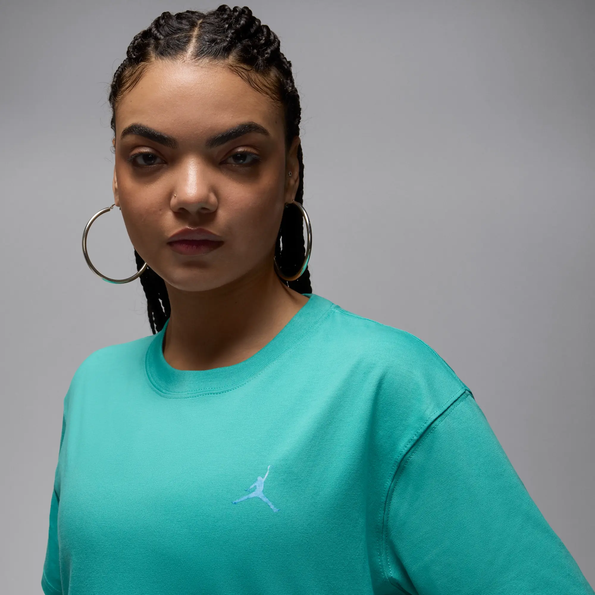 Nike Jordan Women's Graphic T-Shirt - Green - Cotton