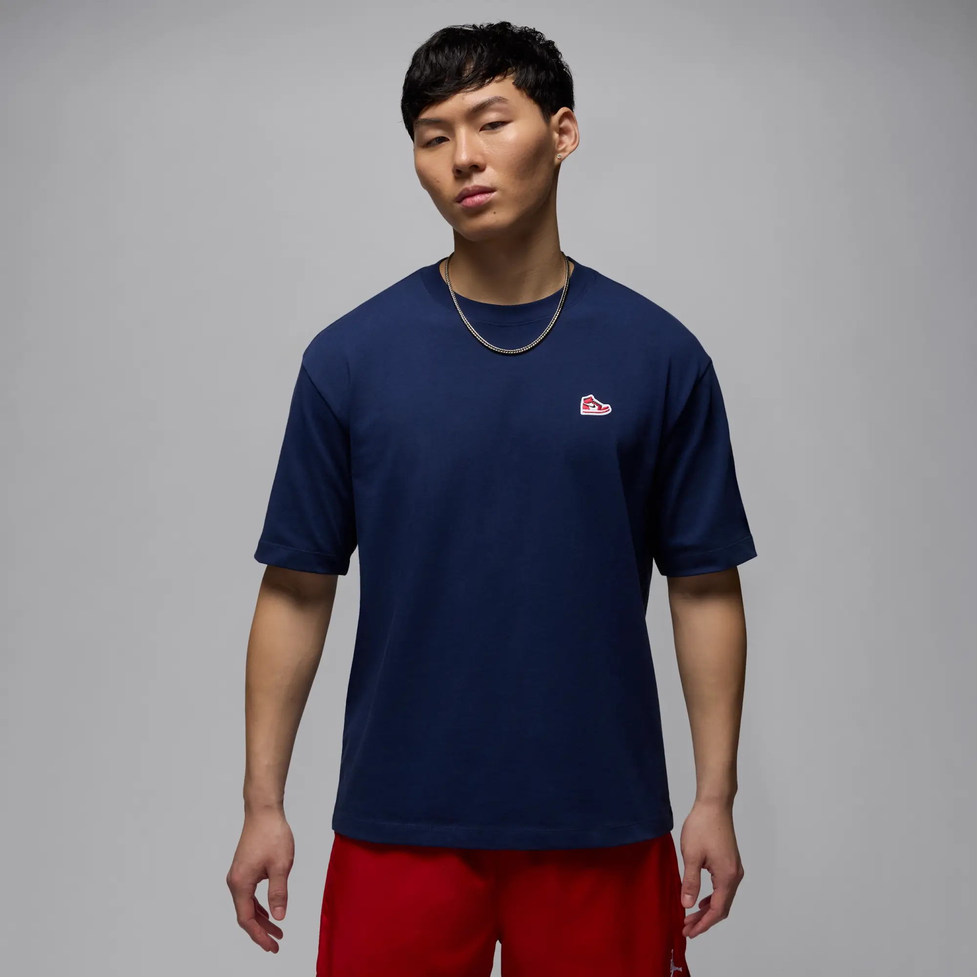 Nike Jordan Brand Men's Sneaker Patch T-Shirt - Blue - Cotton