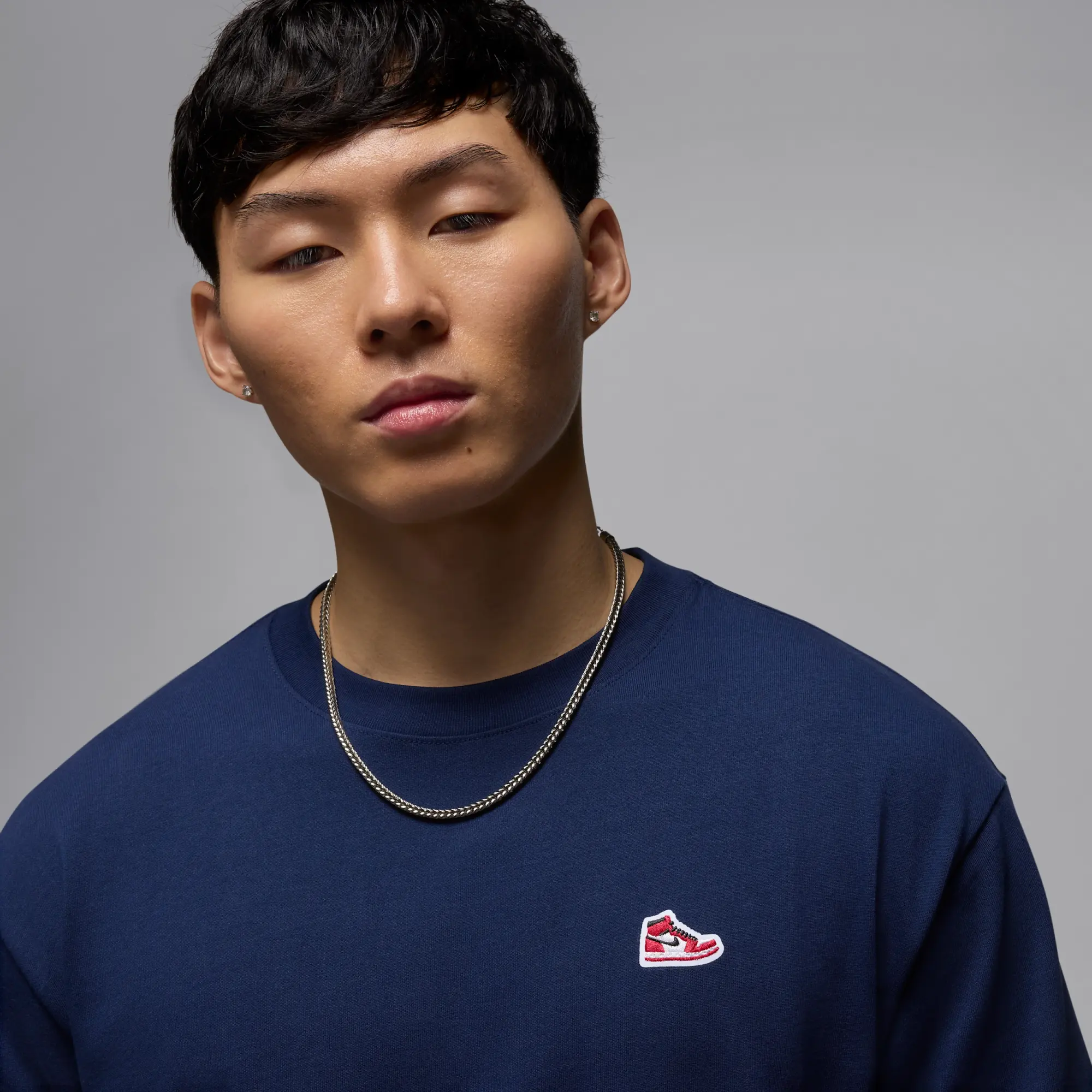 Nike Jordan Brand Men's Sneaker Patch T-Shirt - Blue - Cotton