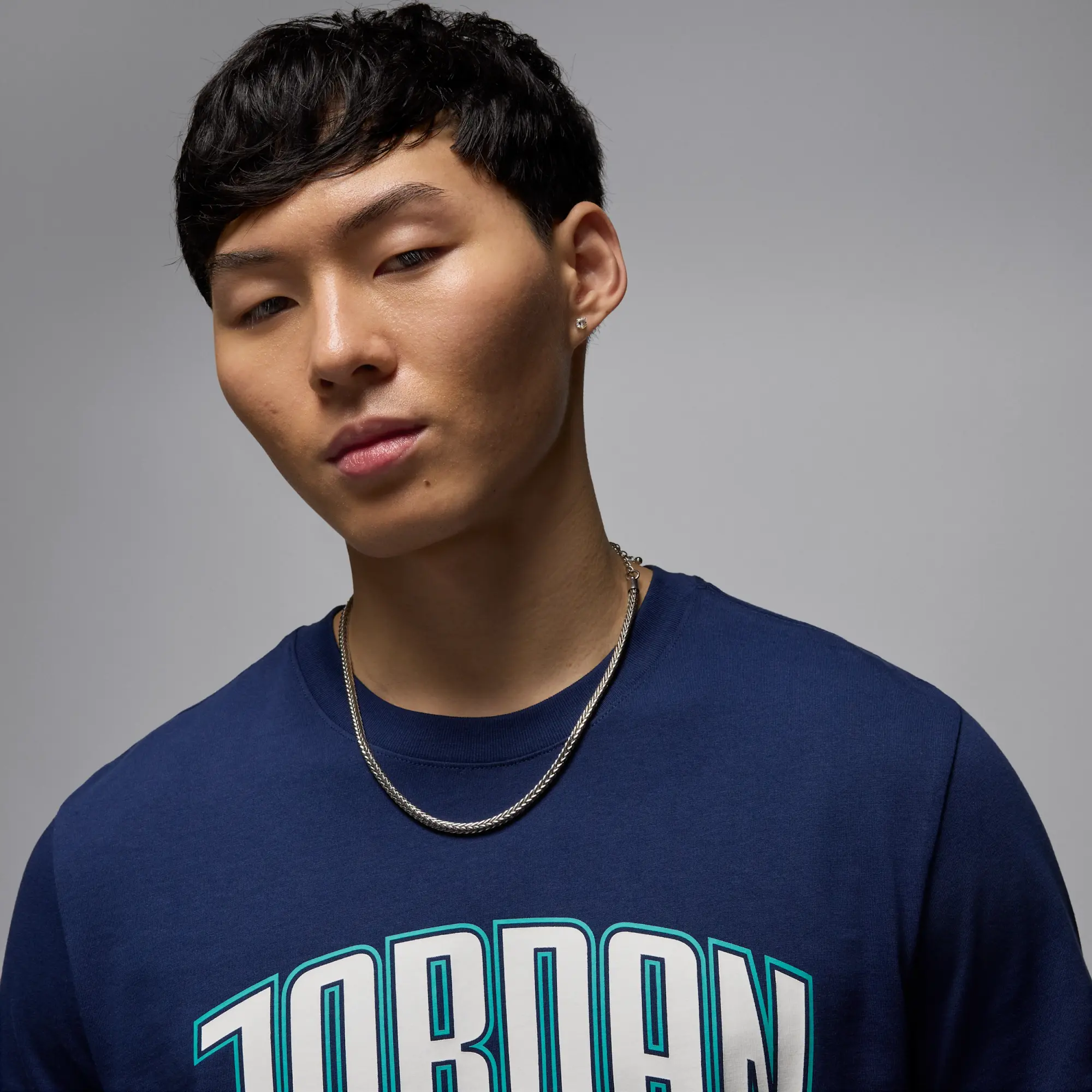 Nike Jordan Men's T-Shirt - Blue - Cotton