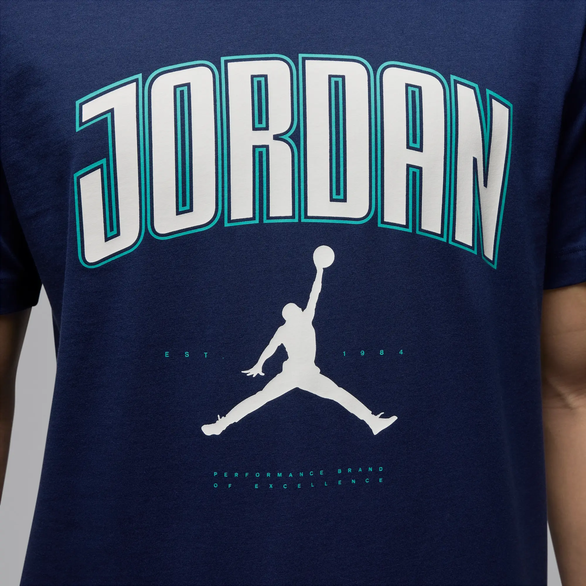 Nike Jordan Men's T-Shirt - Blue - Cotton