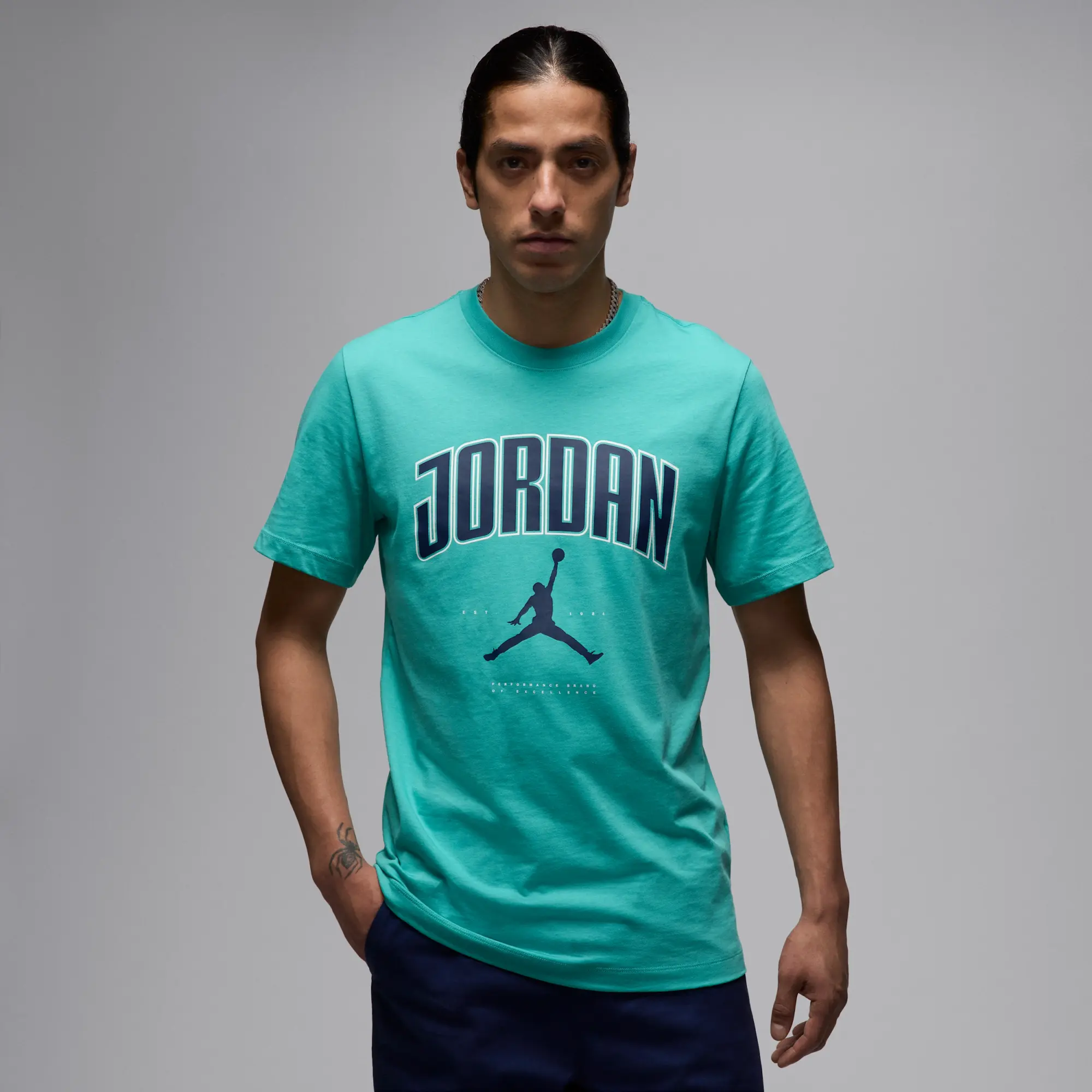 Nike Jordan Men's T-Shirt - Green - Cotton