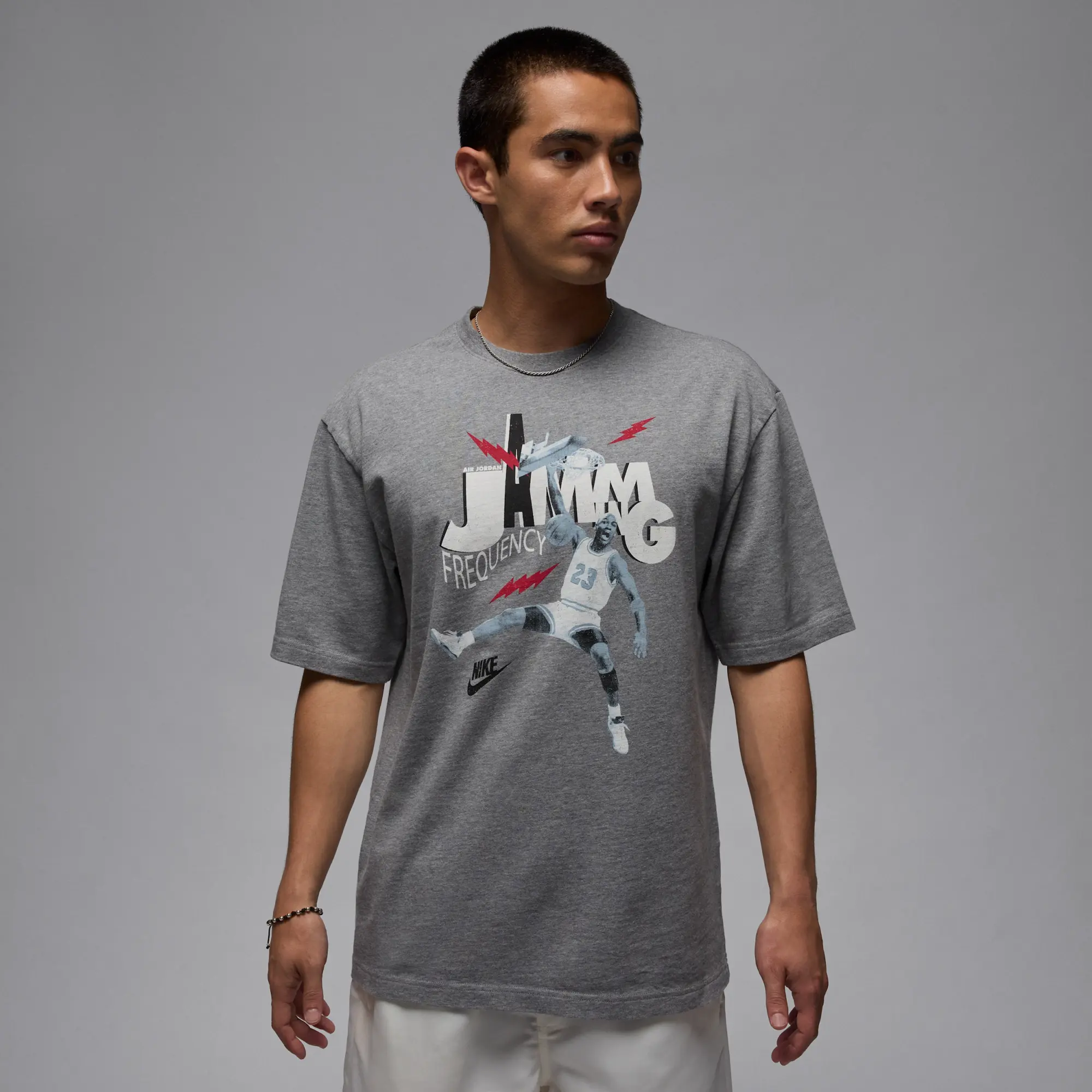 Nike Jordan Brand Men's T-Shirt - Grey - Cotton