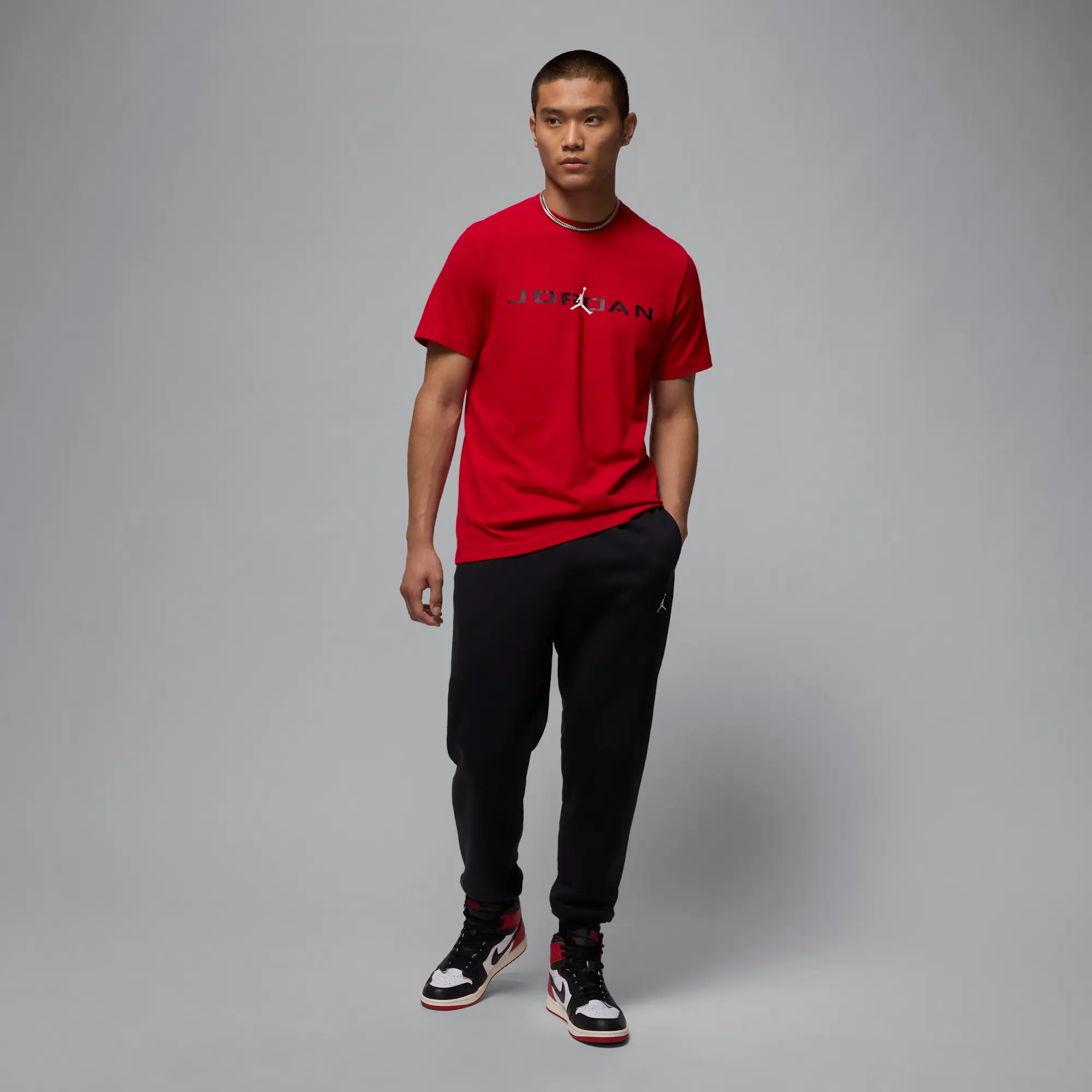 Nike Jordan Air Men's T-Shirt - Red - Cotton