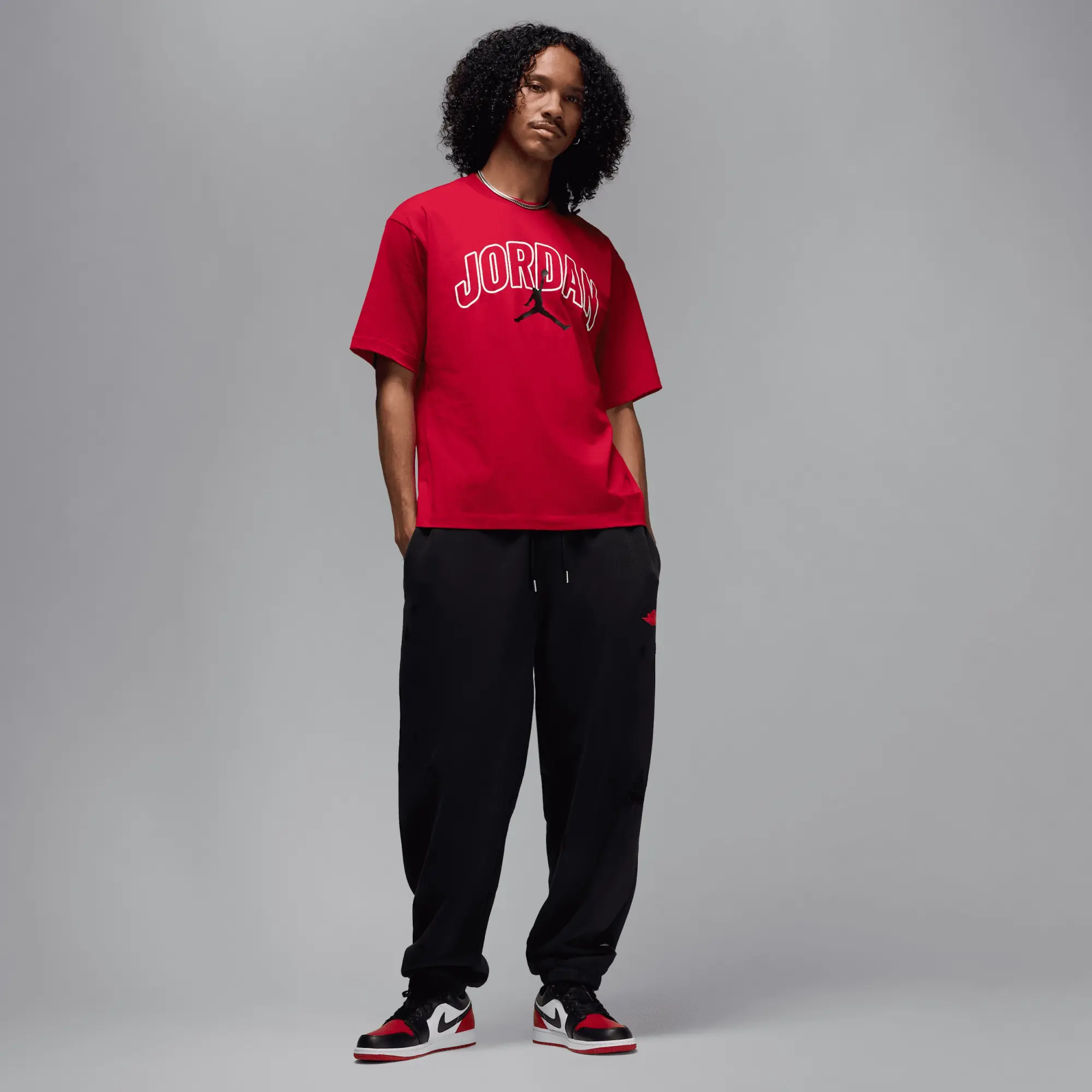 Nike Jordan Brooklyn Men's T-Shirt - Red - Cotton