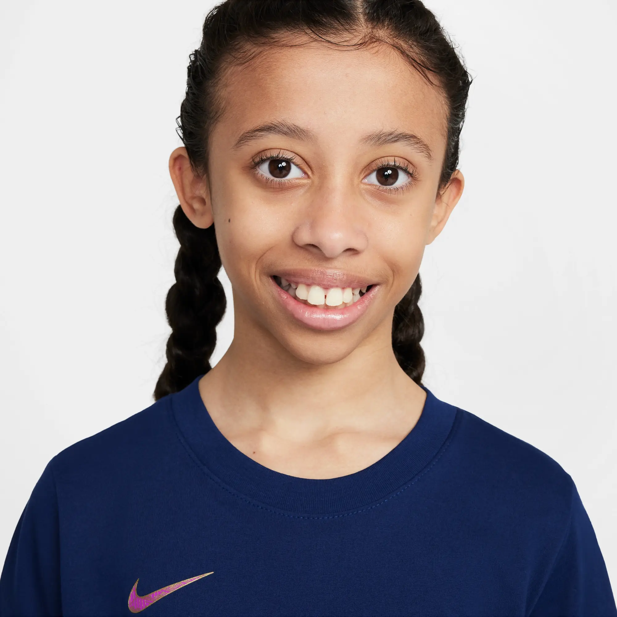 Nike Kylian Mbappé Older Kids' Dri-FIT T-Shirt - Blue - Cotton/Polyester