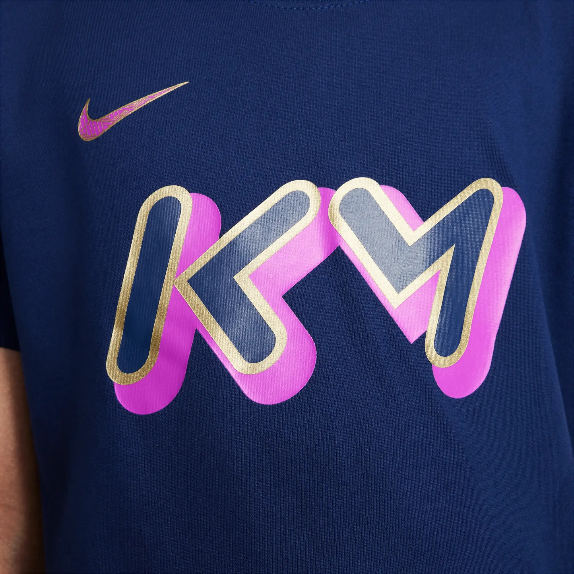 Nike Kylian Mbappé Older Kids' Dri-FIT T-Shirt - Blue - Cotton/Polyester