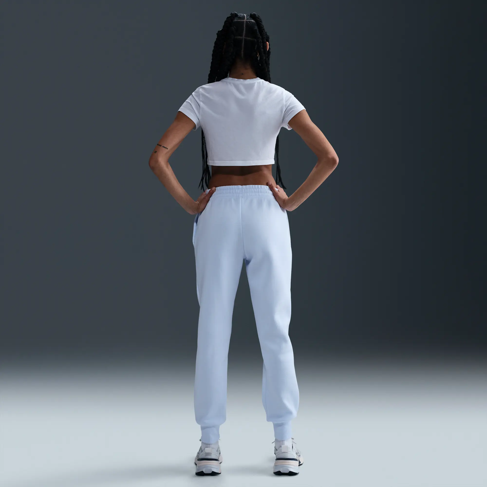 Nike Sportswear Phoenix Fleece Women's Mid-Rise Tracksuit Bottoms - Blue - Cotton/Polyester