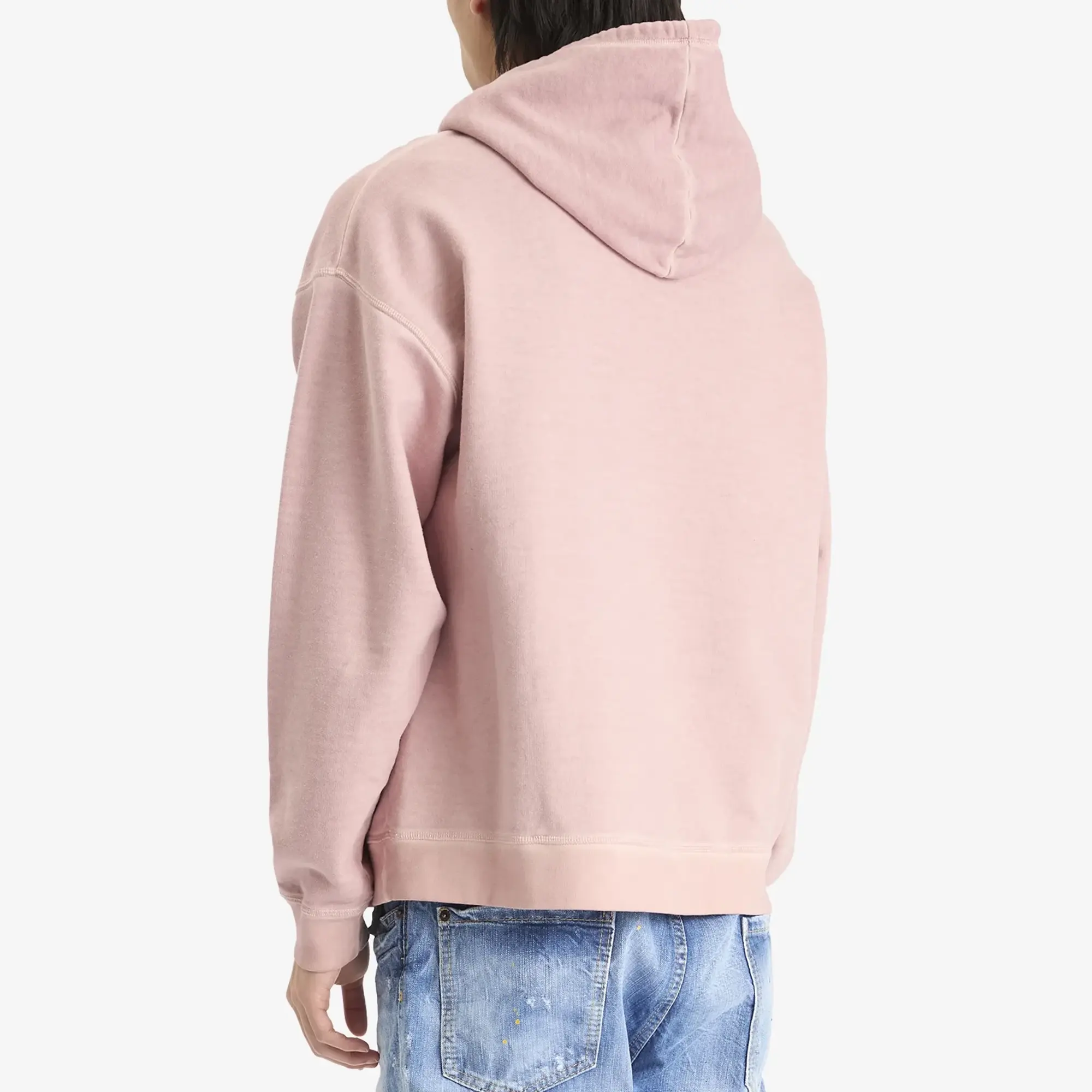 Dsquared2 Men's Overlay Graphic Relax Fit Hoodie Dusty Antic Rose