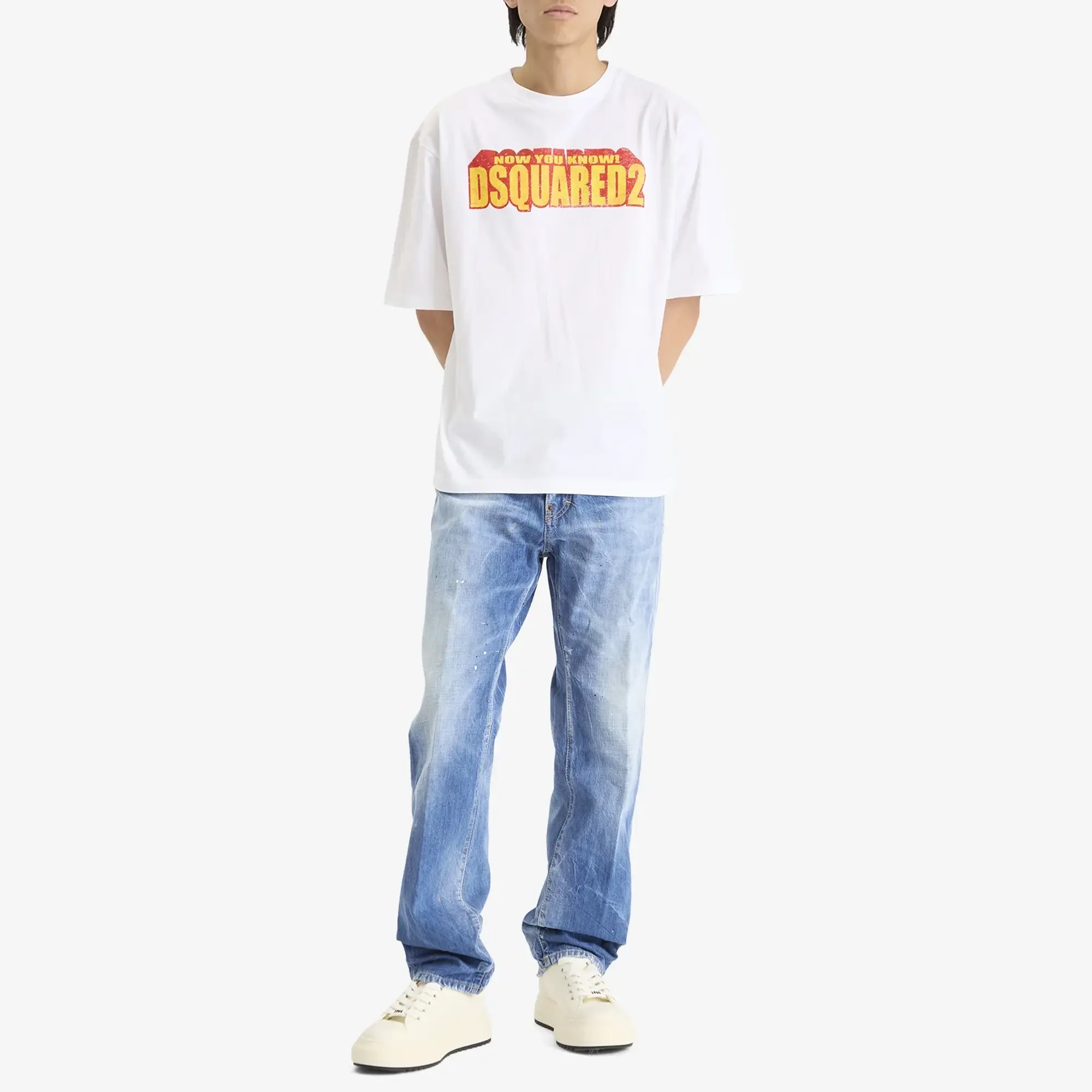 Dsquared2 Men's 3D Logo Loose Fit T-Shirt White