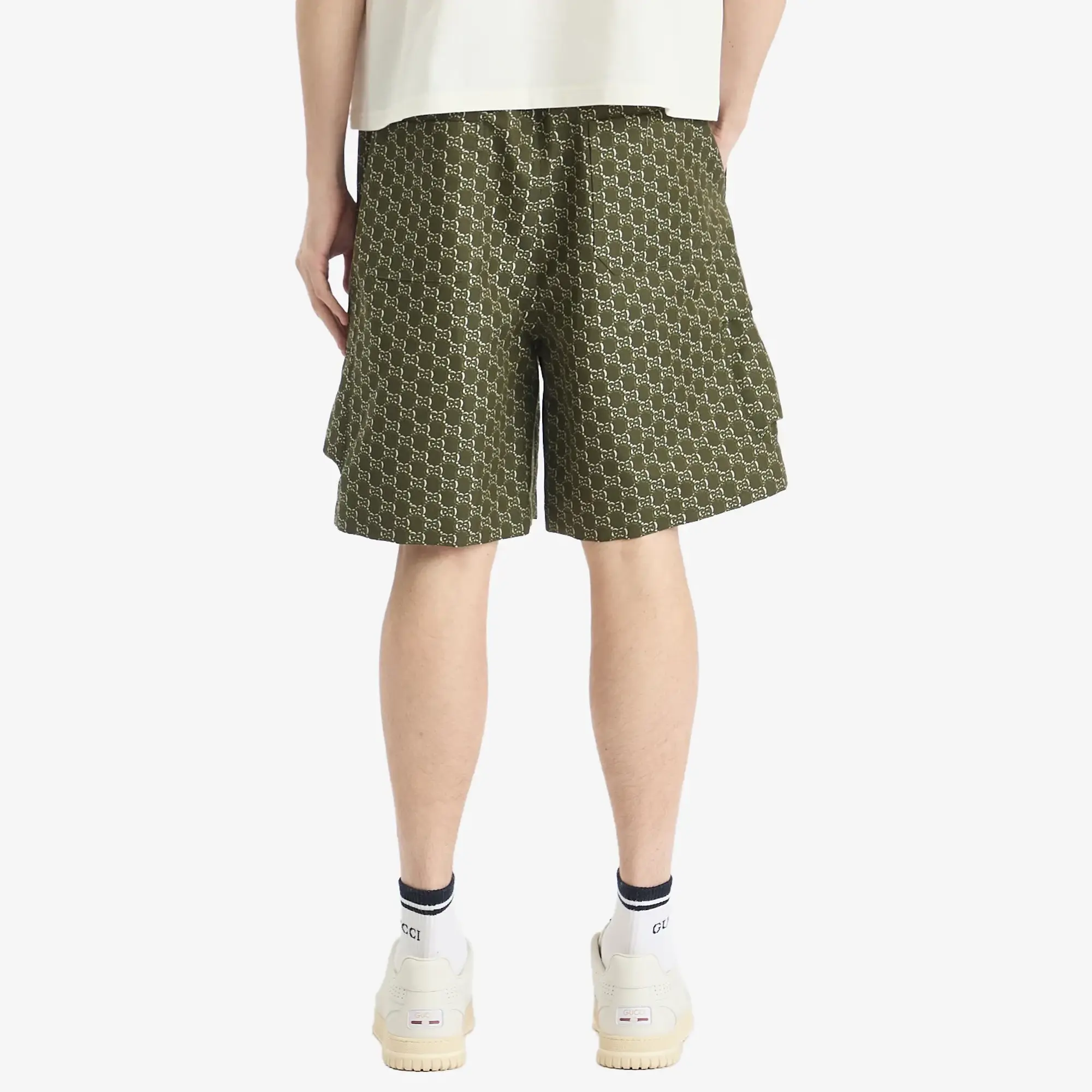 Gucci Men's GG Cotton Jacquard Shorts Green/White