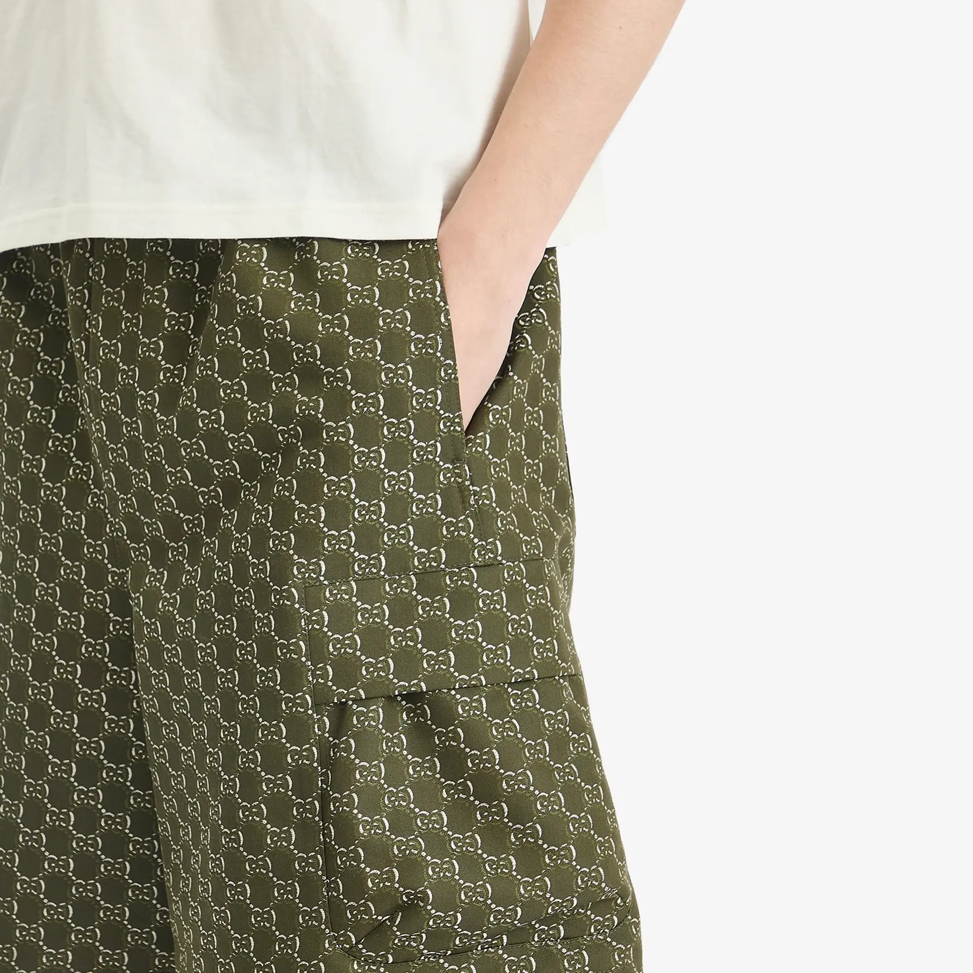 Gucci Men's GG Cotton Jacquard Shorts Green/White