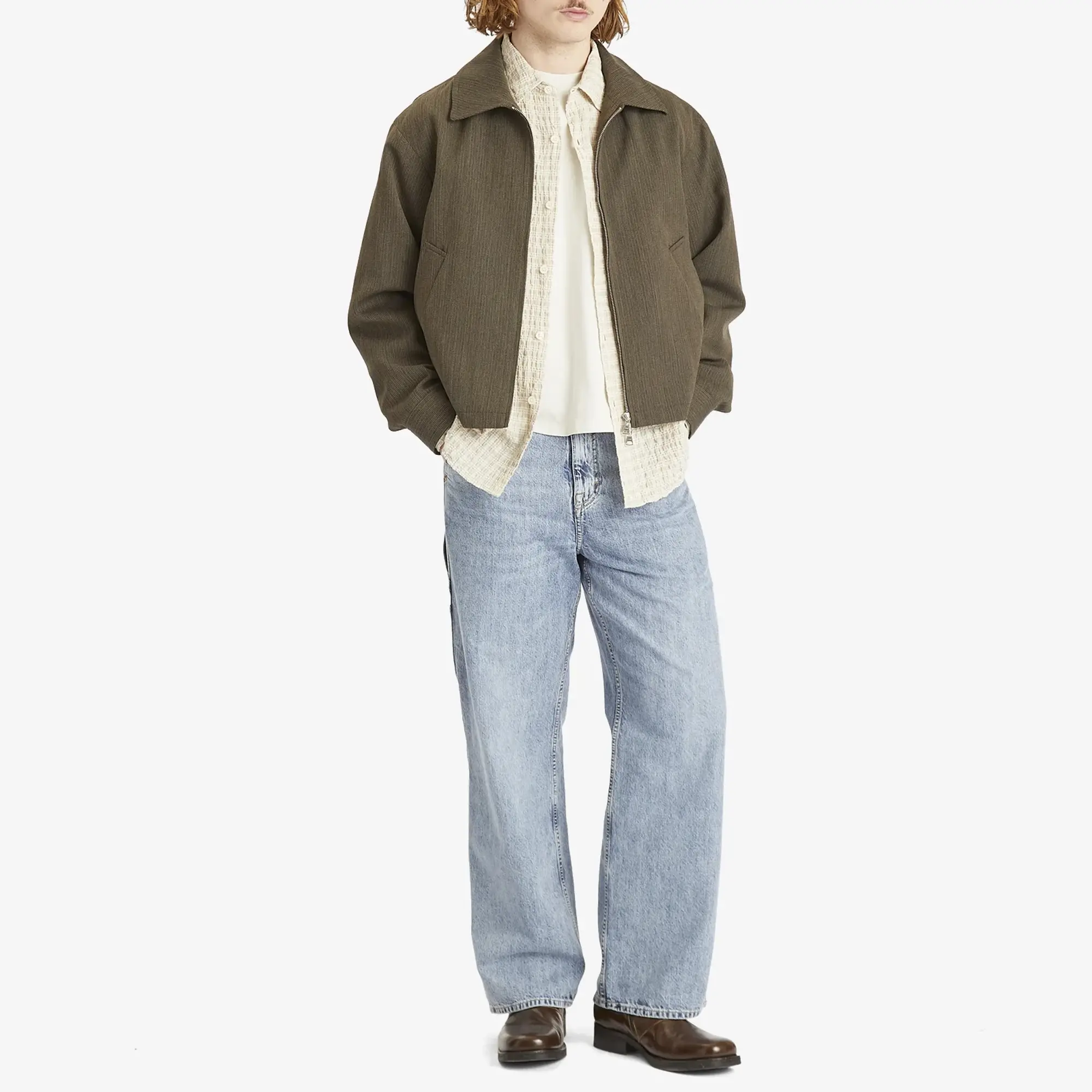 mfpen Men's Mail Zip Jacket Dark Stripe
