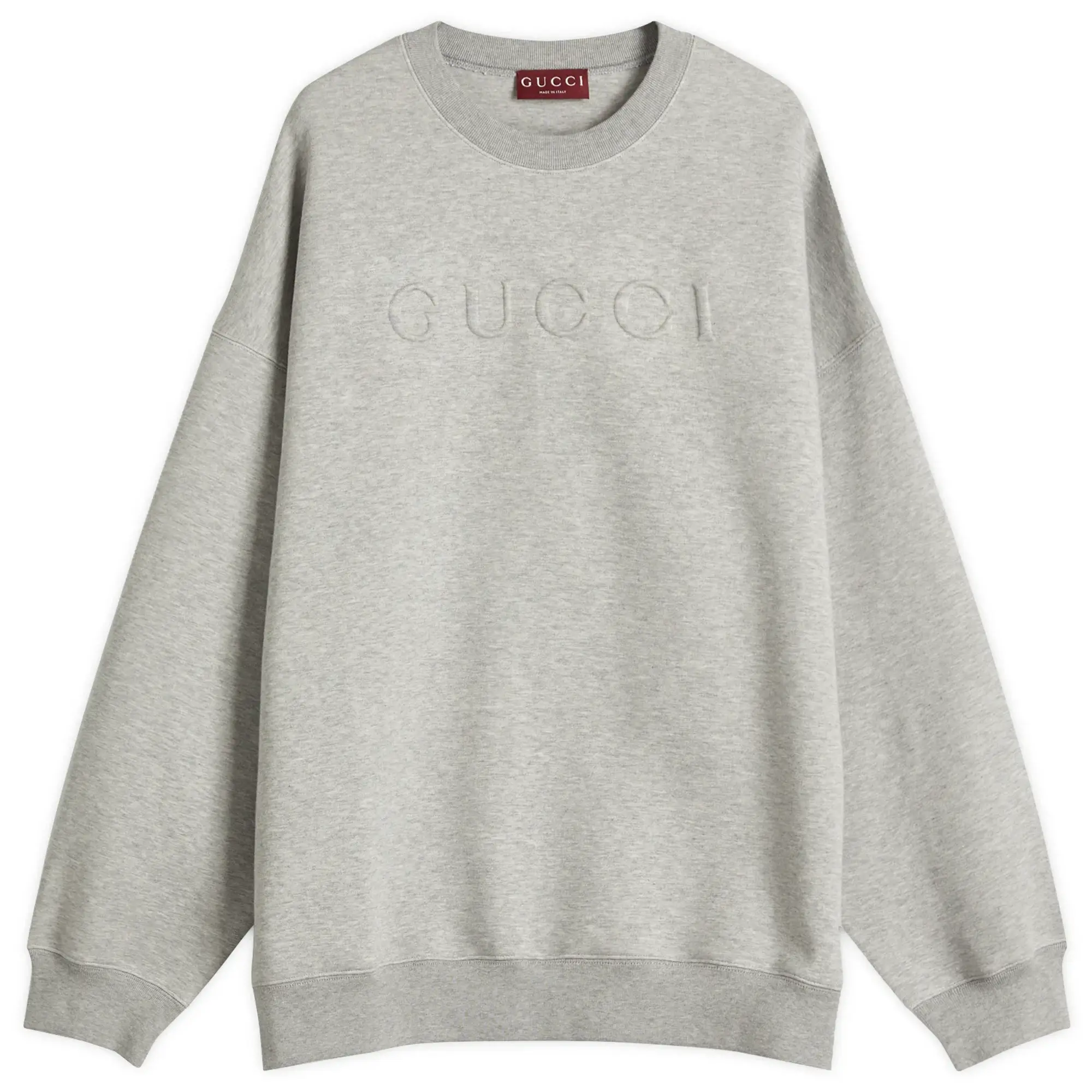 Gucci Men's Embossed Logo Sweatshirt Grey Melange/Mix
