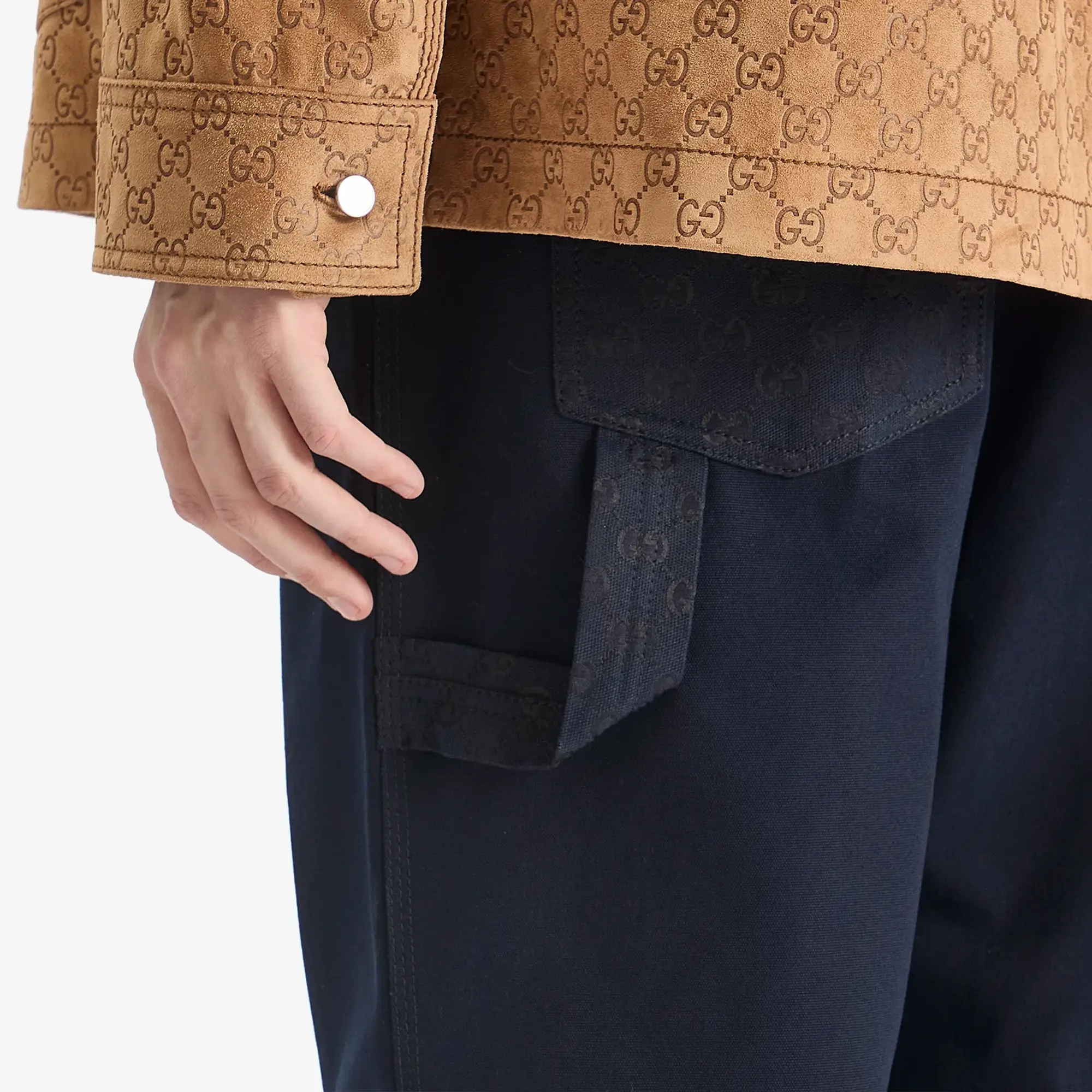 Gucci Men's Heavy Cotton Canvas Workwear Pants Ink