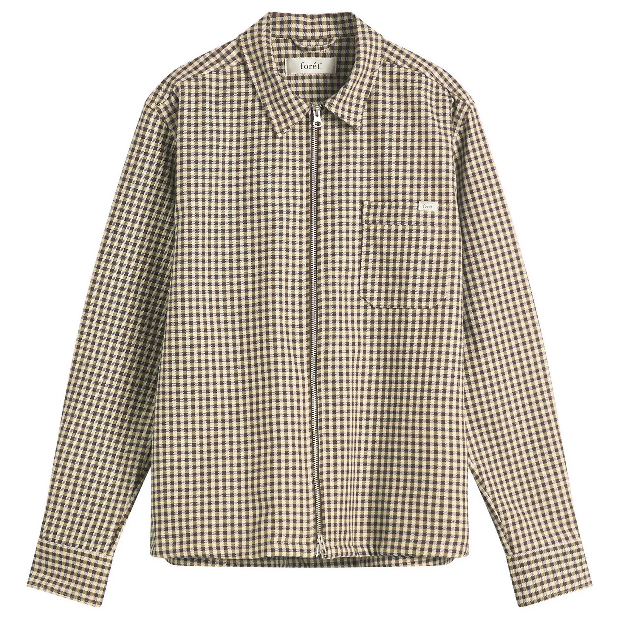 Foret Men's Cabin Zip Shirt Jacket Brown Check