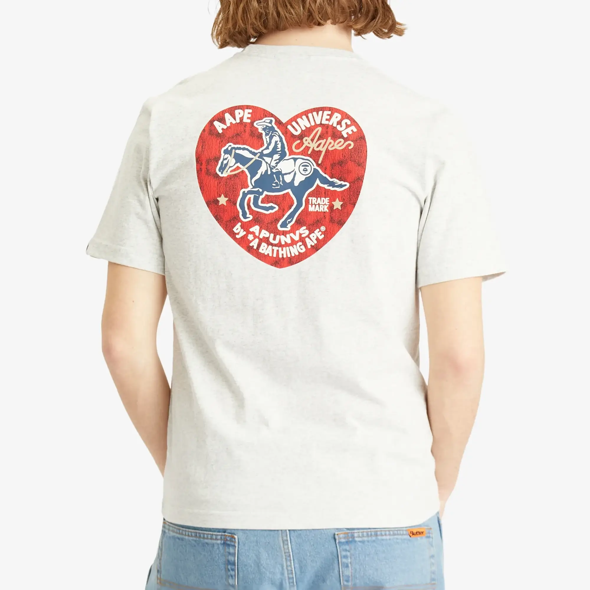 A Bathing Ape AAPE Hip Hop Heart T-Shirt Heather White