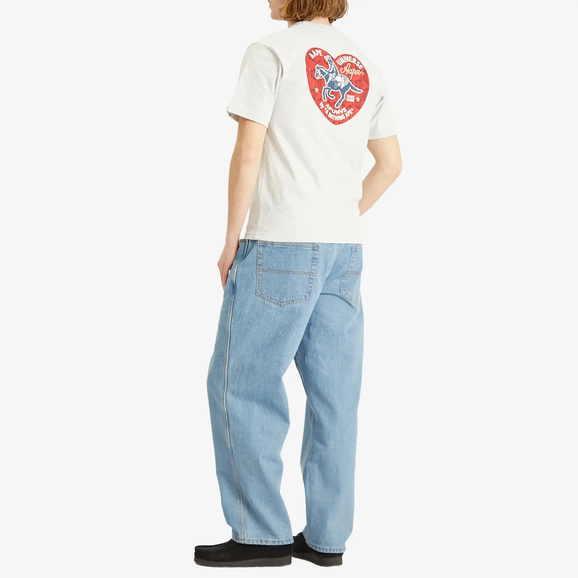 A Bathing Ape AAPE Hip Hop Heart T-Shirt Heather White