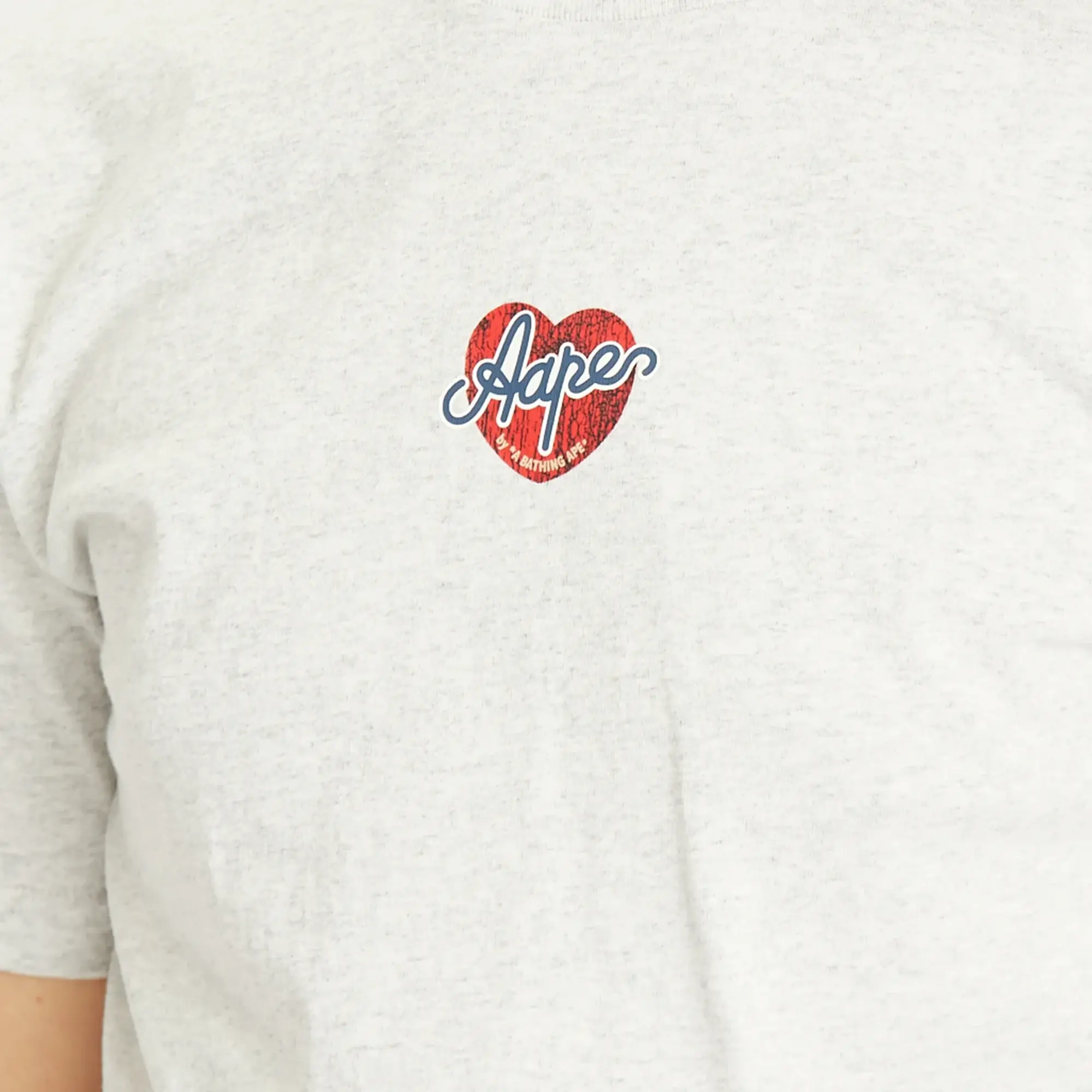A Bathing Ape AAPE Hip Hop Heart T-Shirt Heather White