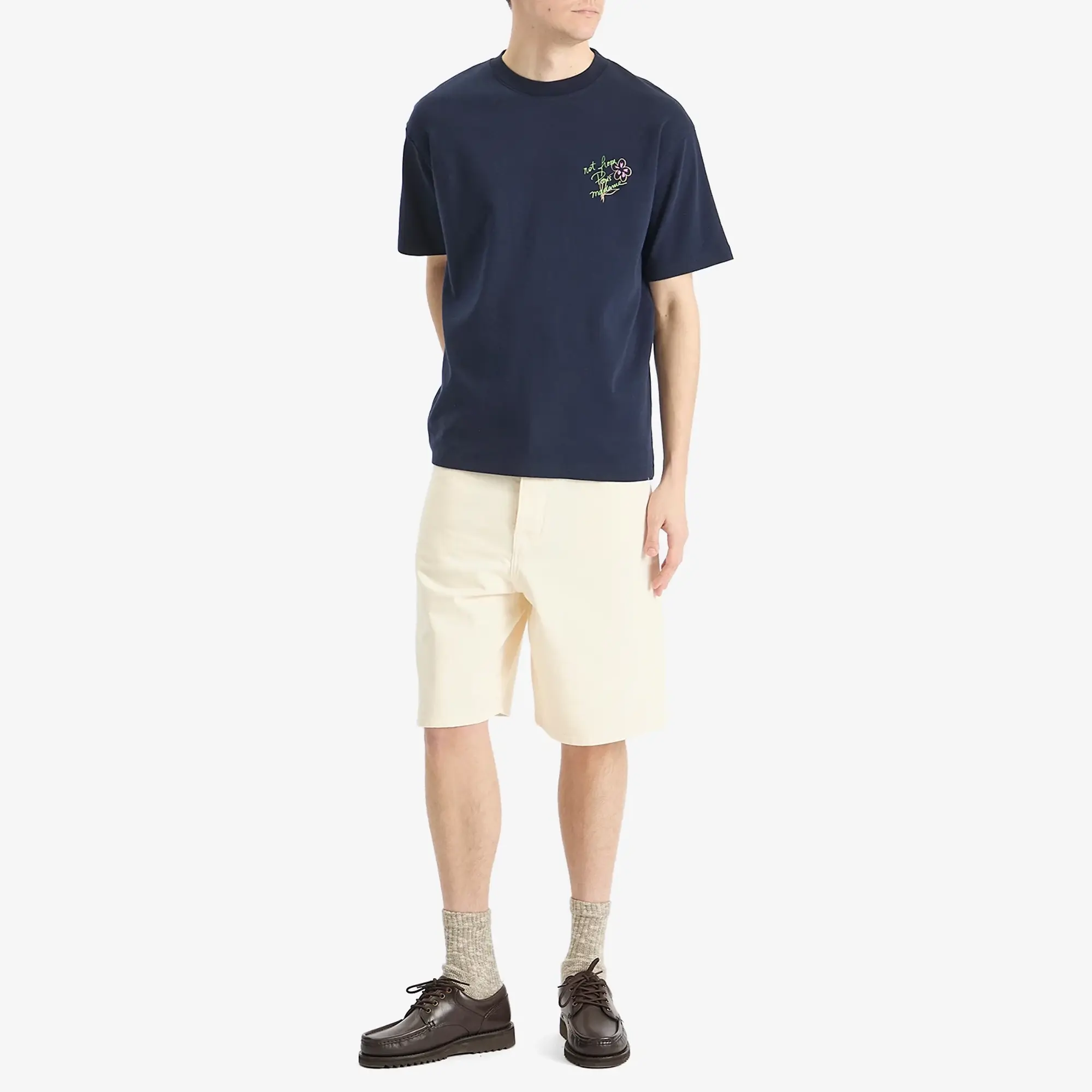 Drôle de Monsieur Men's Ecru Baggy Shorts Off White