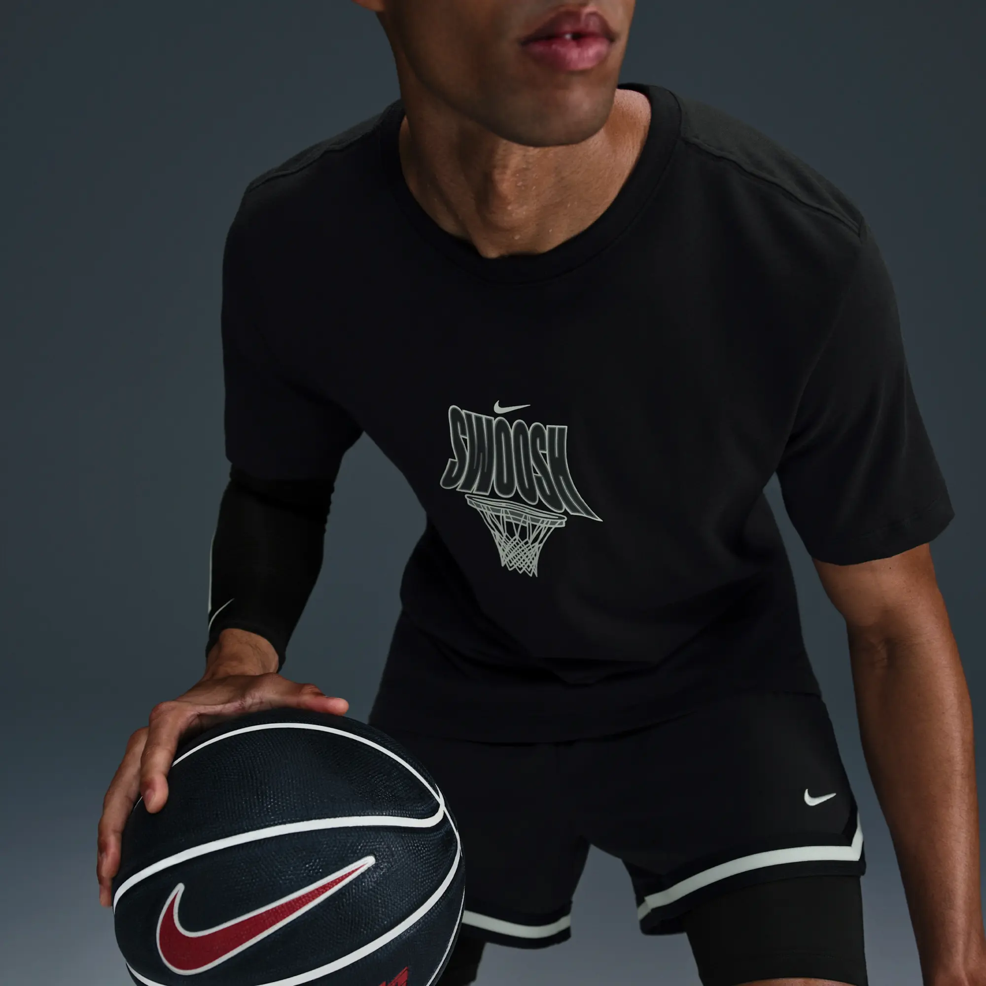 Nike Men's Dri-FIT Basketball T-Shirt - Black - Cotton/Polyester
