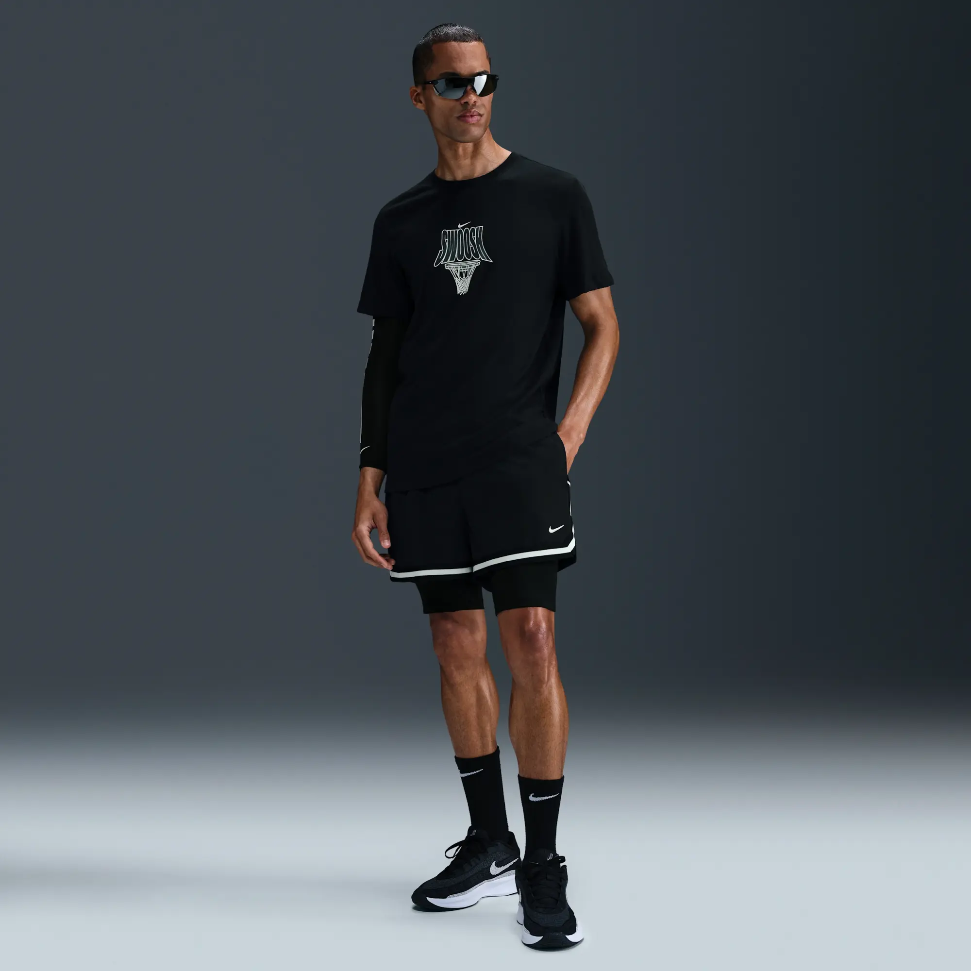 Nike Men's Dri-FIT Basketball T-Shirt - Black - Cotton/Polyester