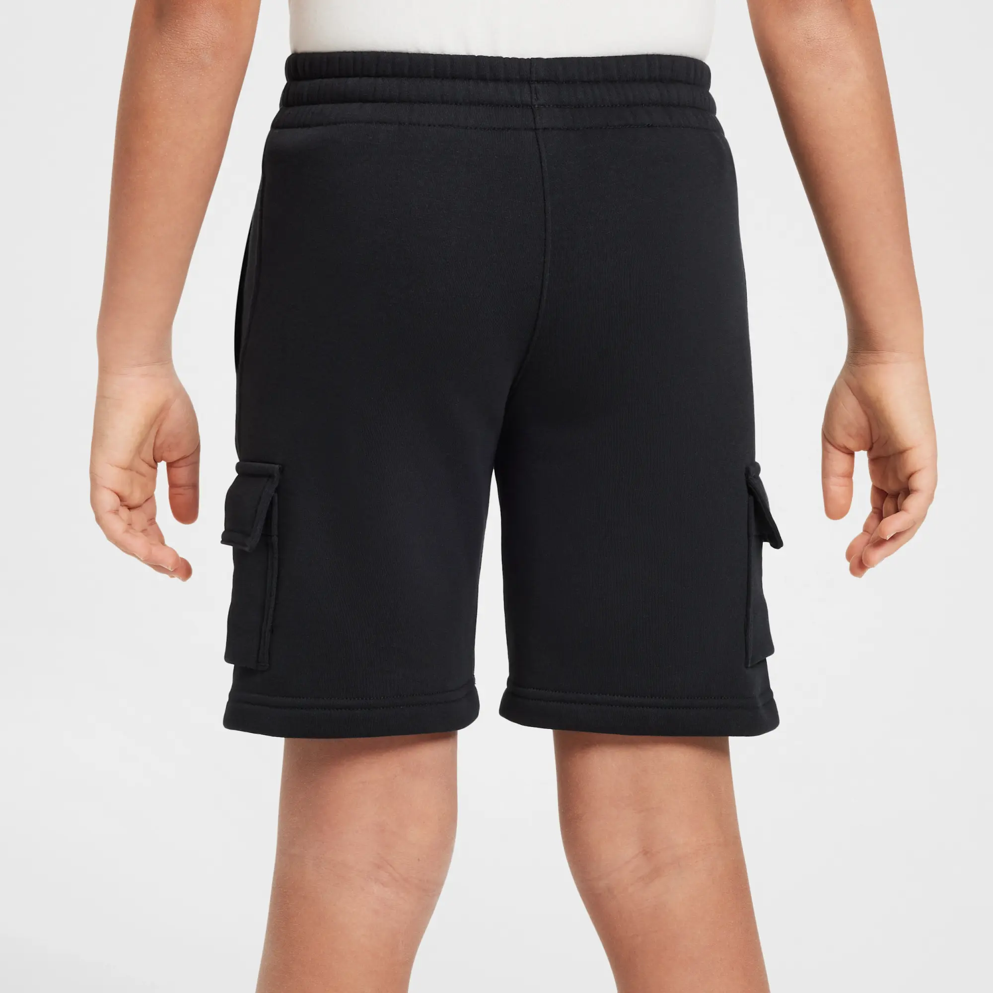 Nike Sportswear Older Kids' (Boys') Fleece Cargo Shorts - Black - Cotton/Polyester