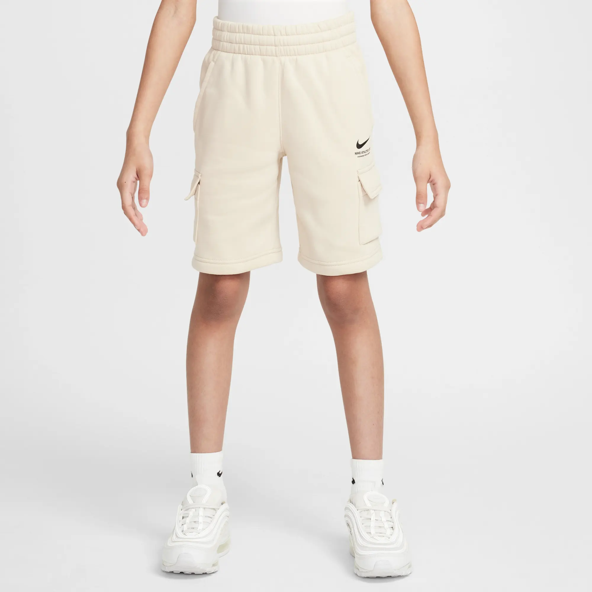 Nike Sportswear Older Kids' (Boys') Fleece Cargo Shorts - Brown - Cotton/Polyester
