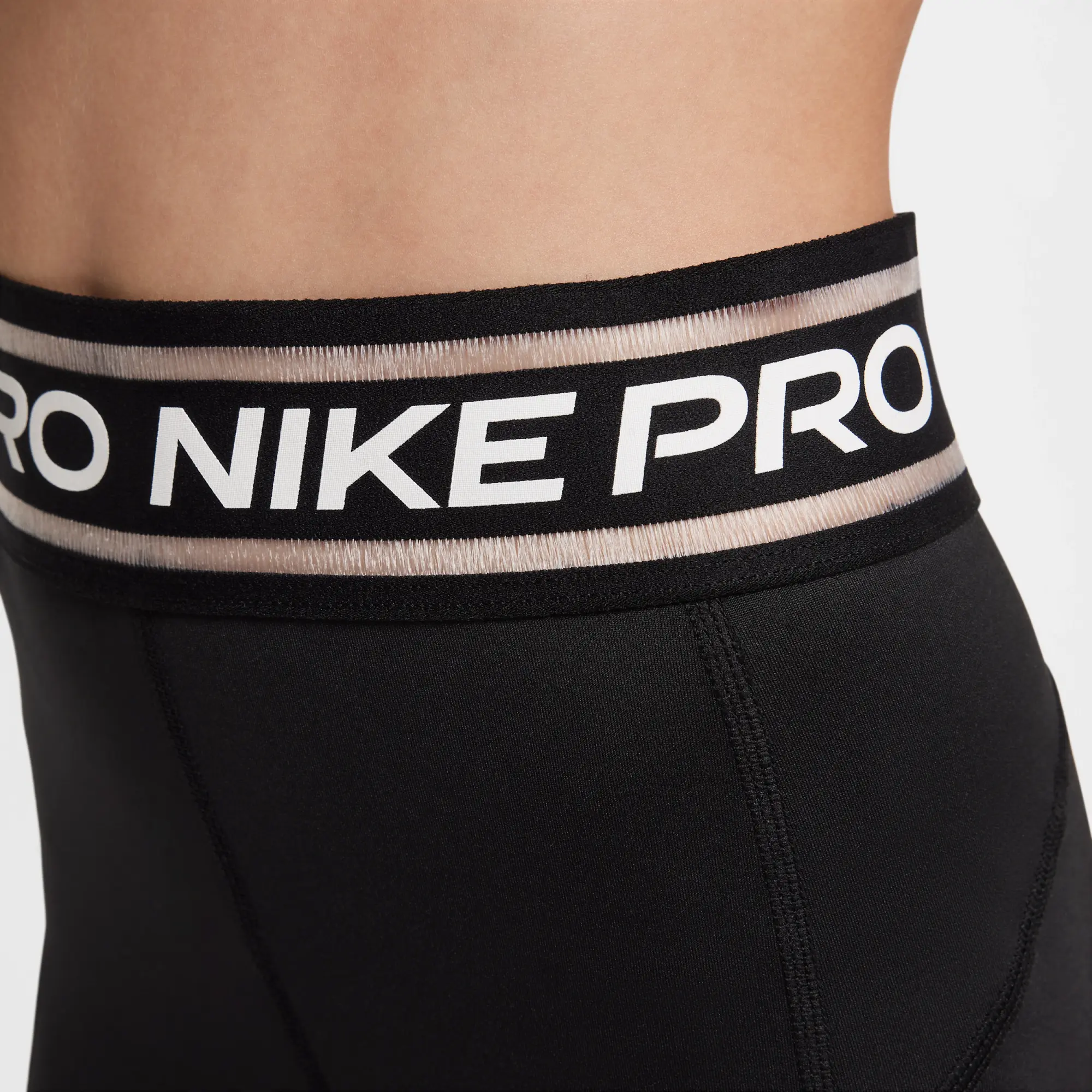 Nike Pro Girls' Mid-Rise Leggings - Black - Sustainable Materials