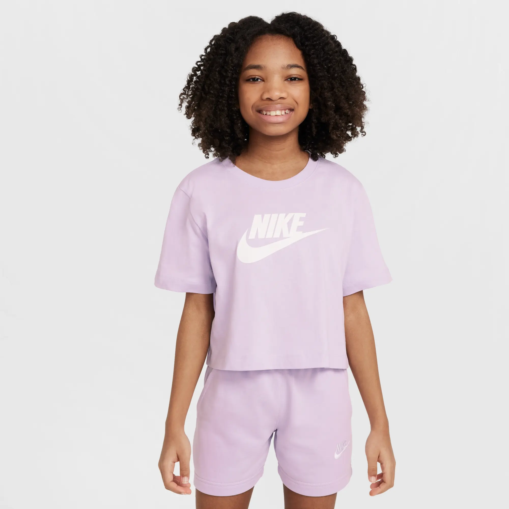 Nike Sportswear Older Kids' (Girls') Cropped T-Shirt - Purple