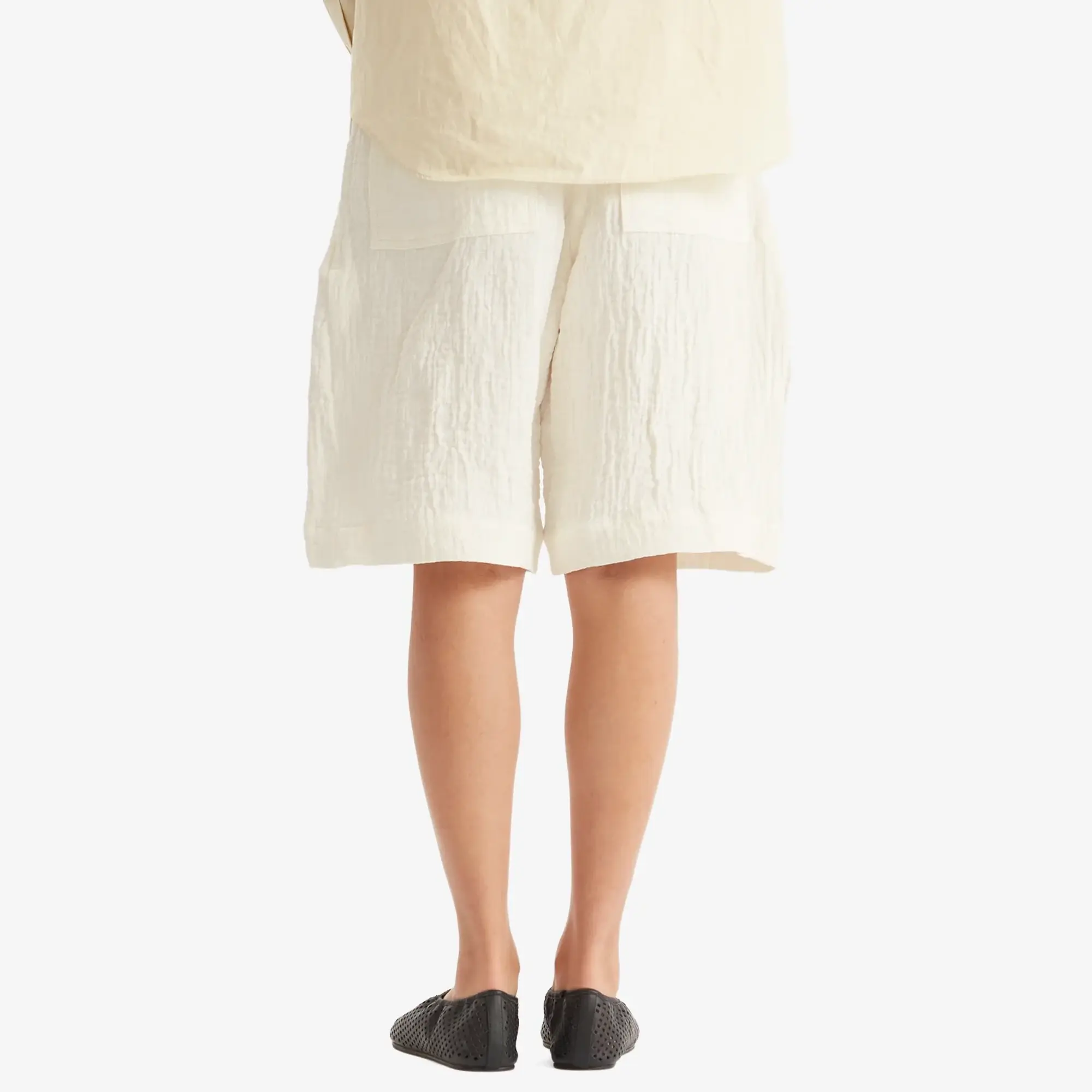 Studio Nicholson Women's Wide Leg Shorts Parchment