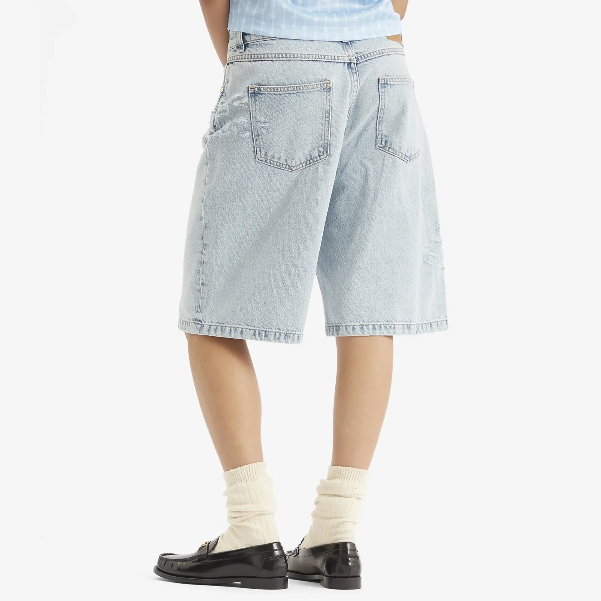 Casablanca Women's Casablanca Women's Graffiti Denim Shorts Mid Wash