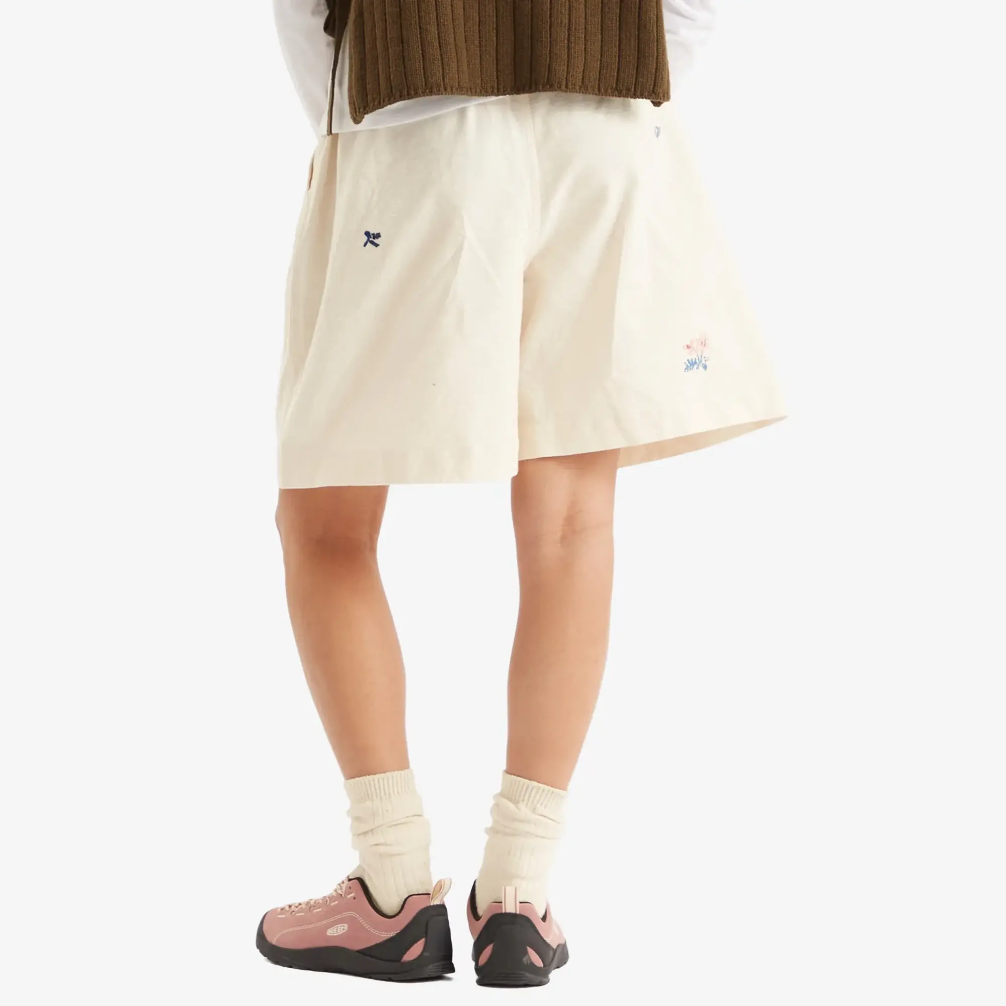 Story mfg. Women's Bridge Shorts Ecru Interrupted