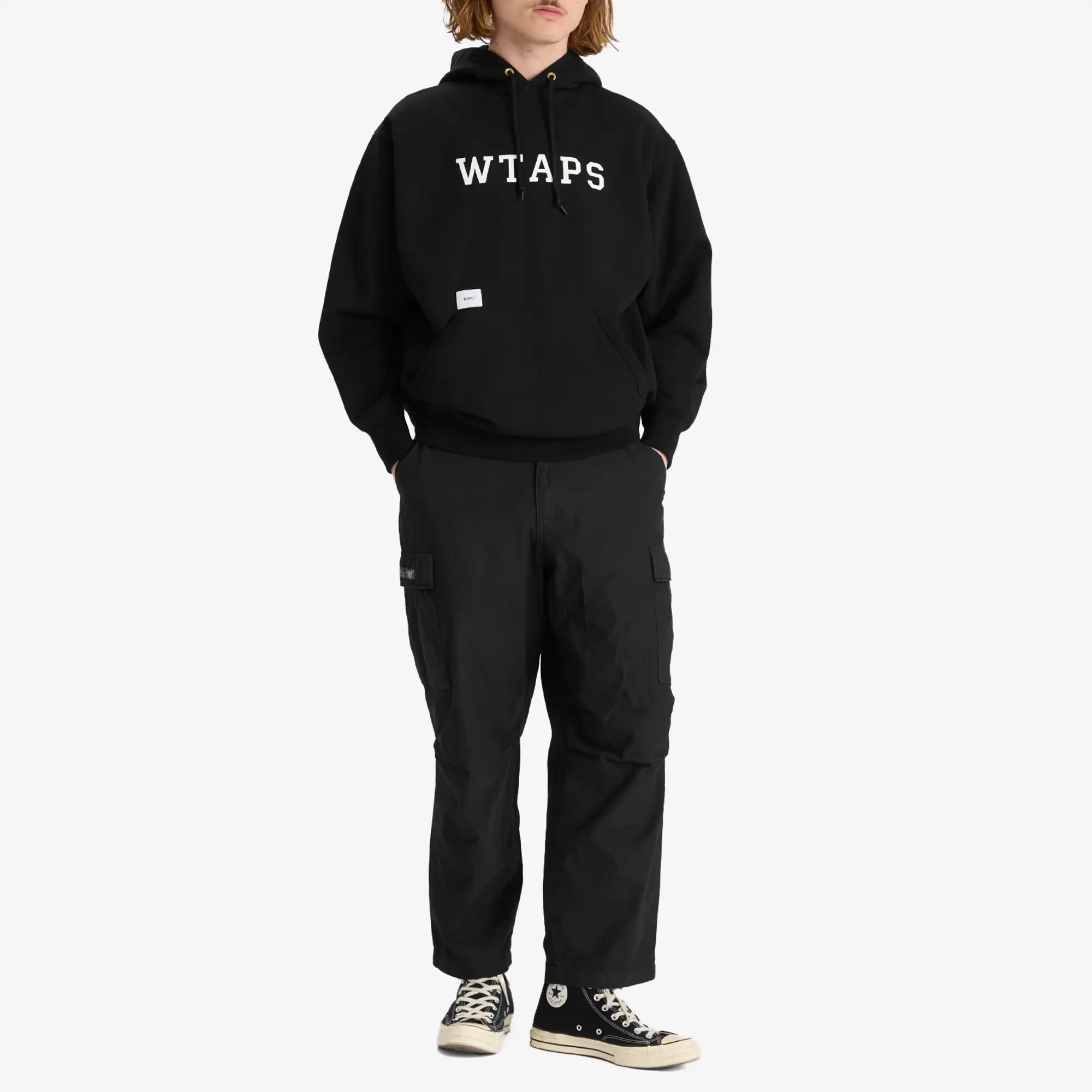 WTAPS Men's Academy Logo Hoodie Black