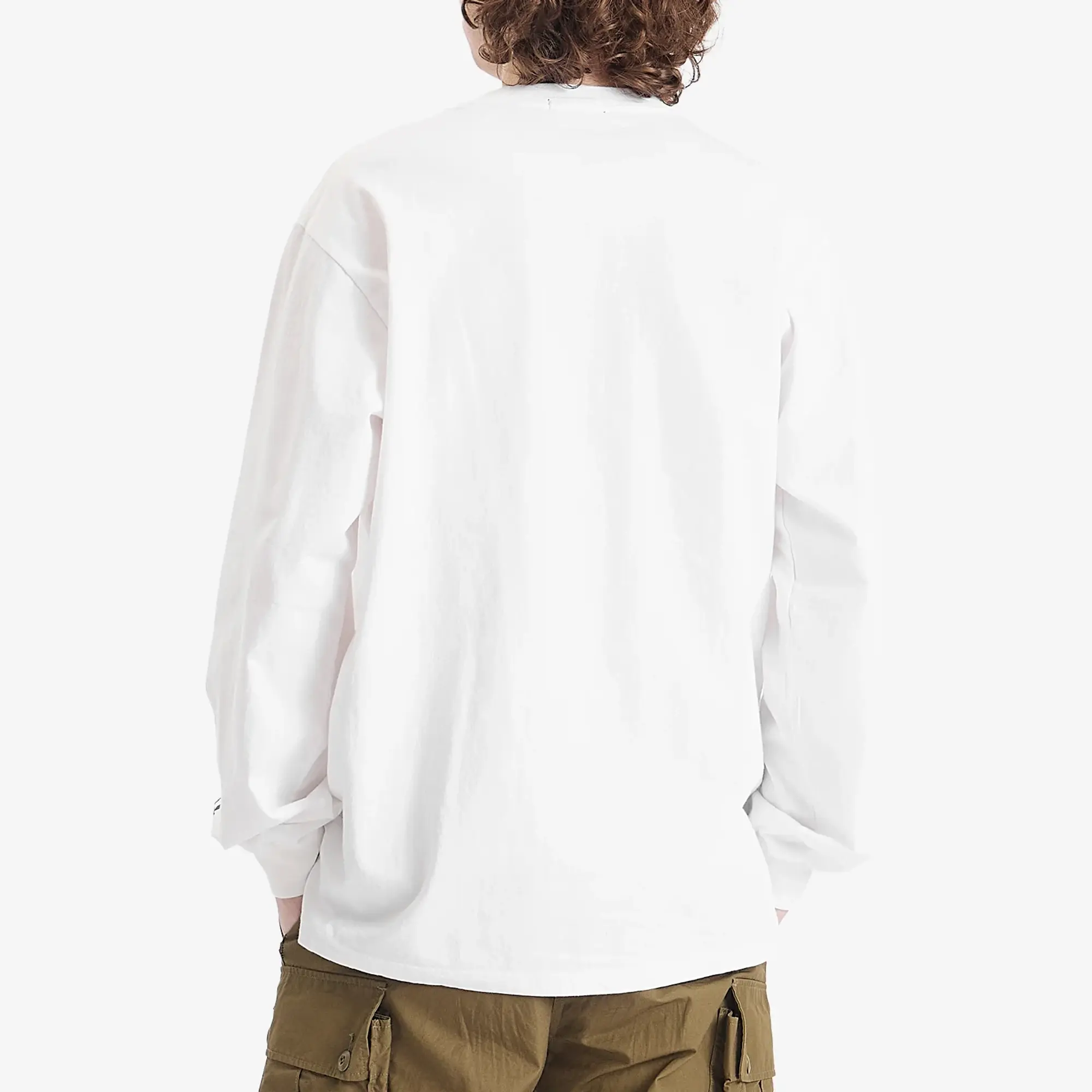 Engineered Garments Men's Printed Cross Long Sleeve T-Shirt White