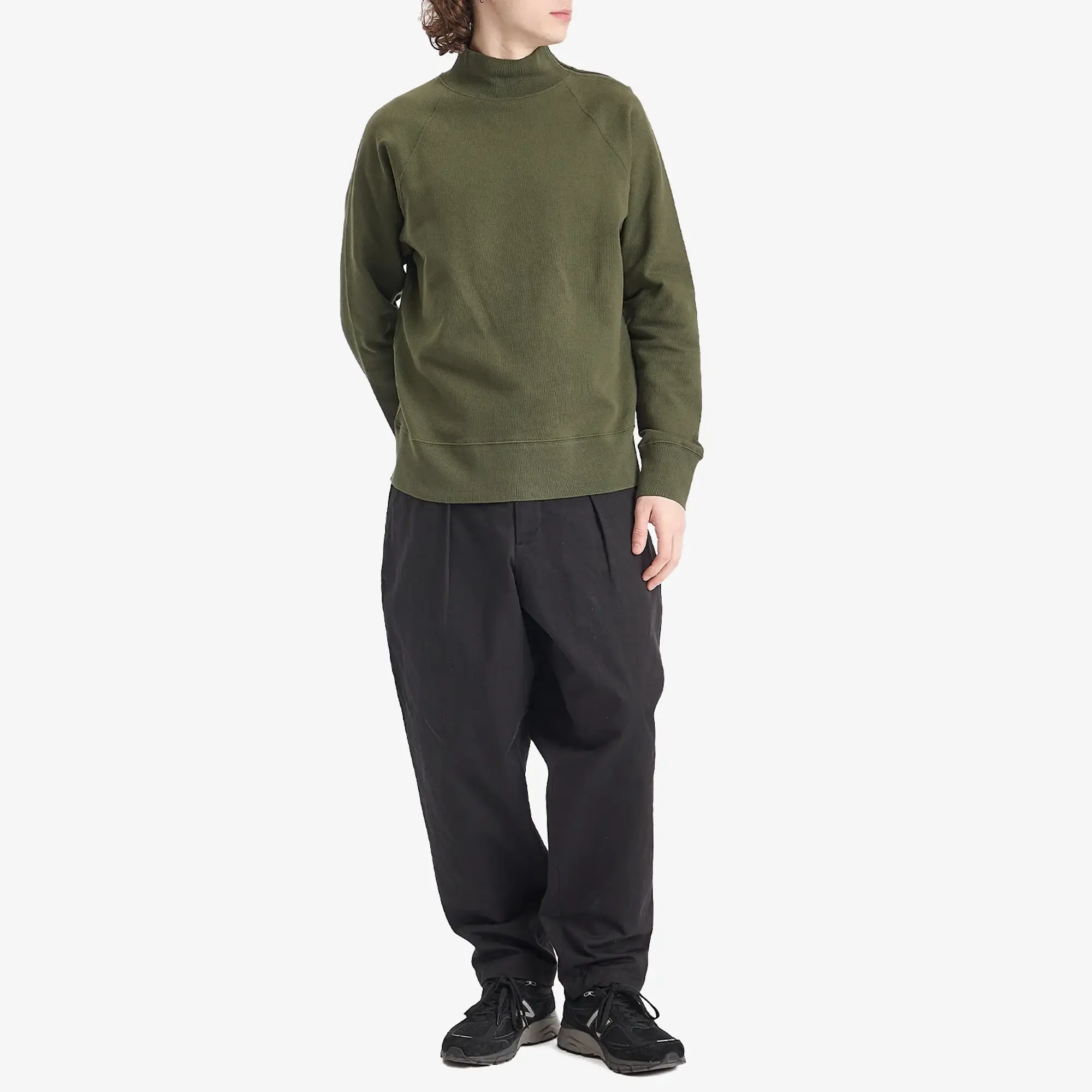 MHL by Margaret Howell Men's Zip Neck Sweatshirt Uniform Green