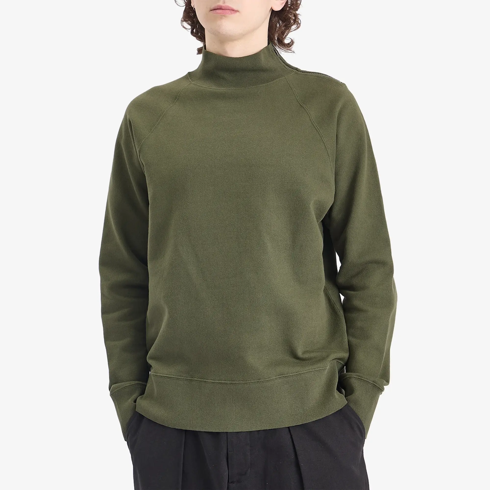 MHL by Margaret Howell Men's Zip Neck Sweatshirt Uniform Green