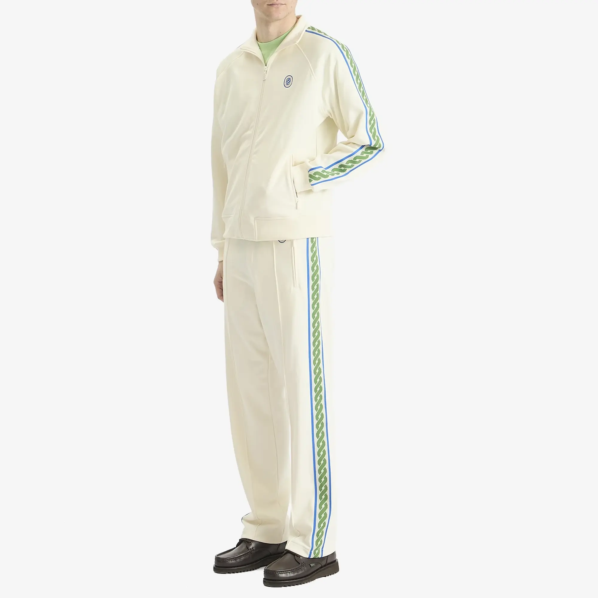 Drôle de Monsieur Men's Zip Up Track Jacket Off White