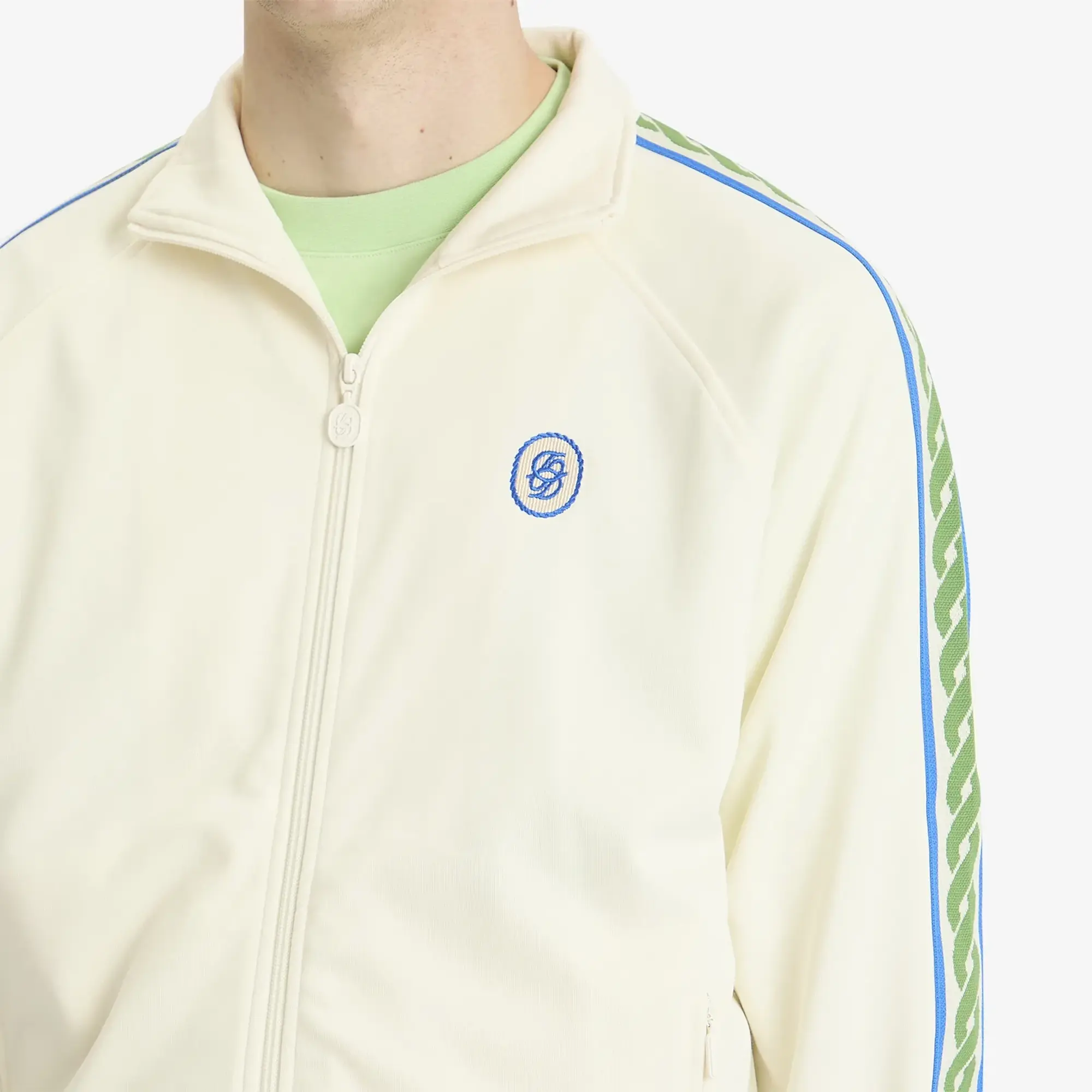 Drôle de Monsieur Men's Zip Up Track Jacket Off White