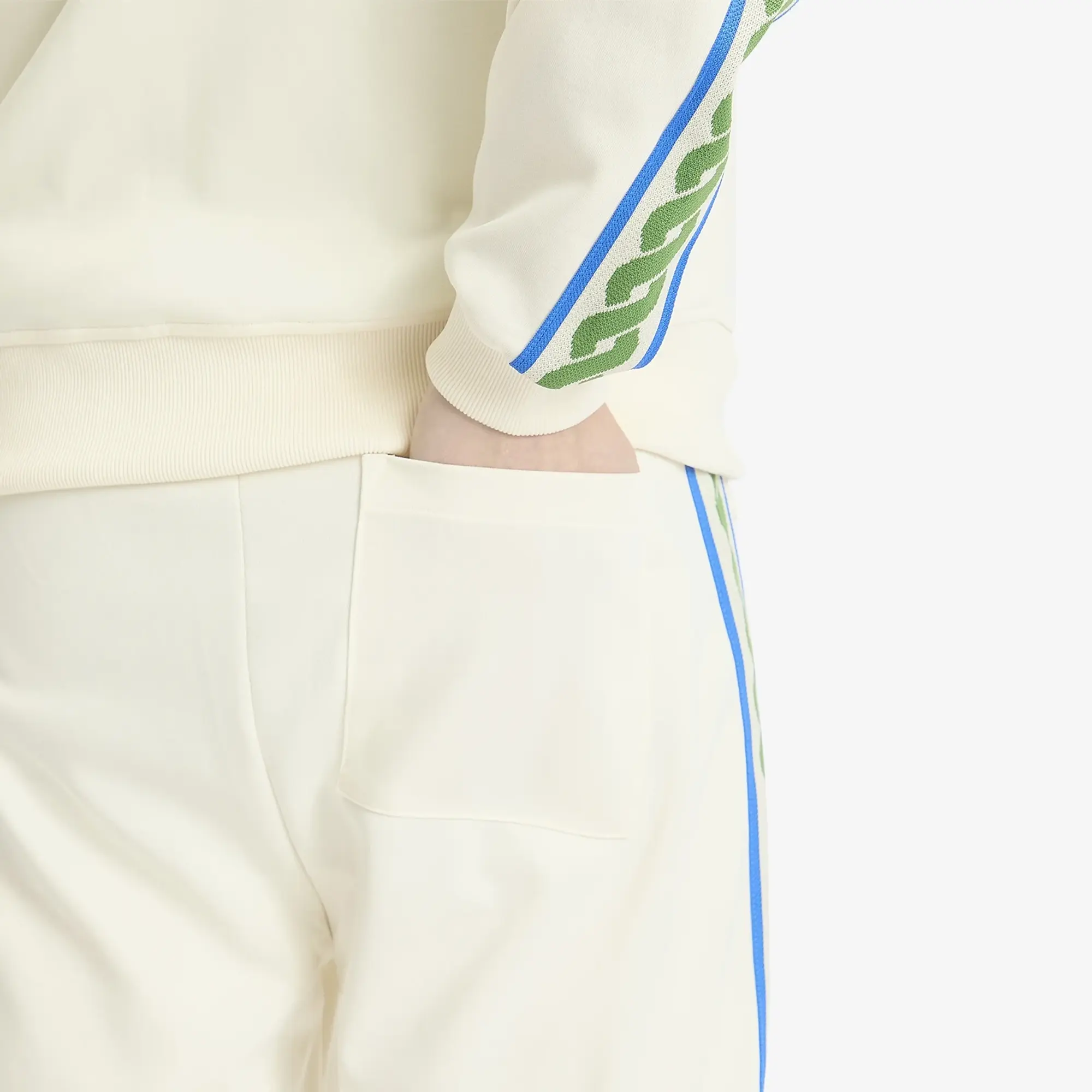 Drôle de Monsieur Men's Trackpant with side stripe Off White