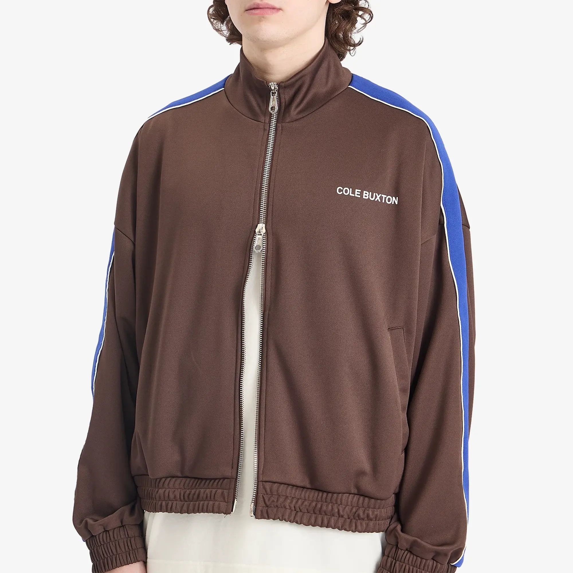 Cole Buxton Men's Contrast Tape Track Jacket Brown/Blue