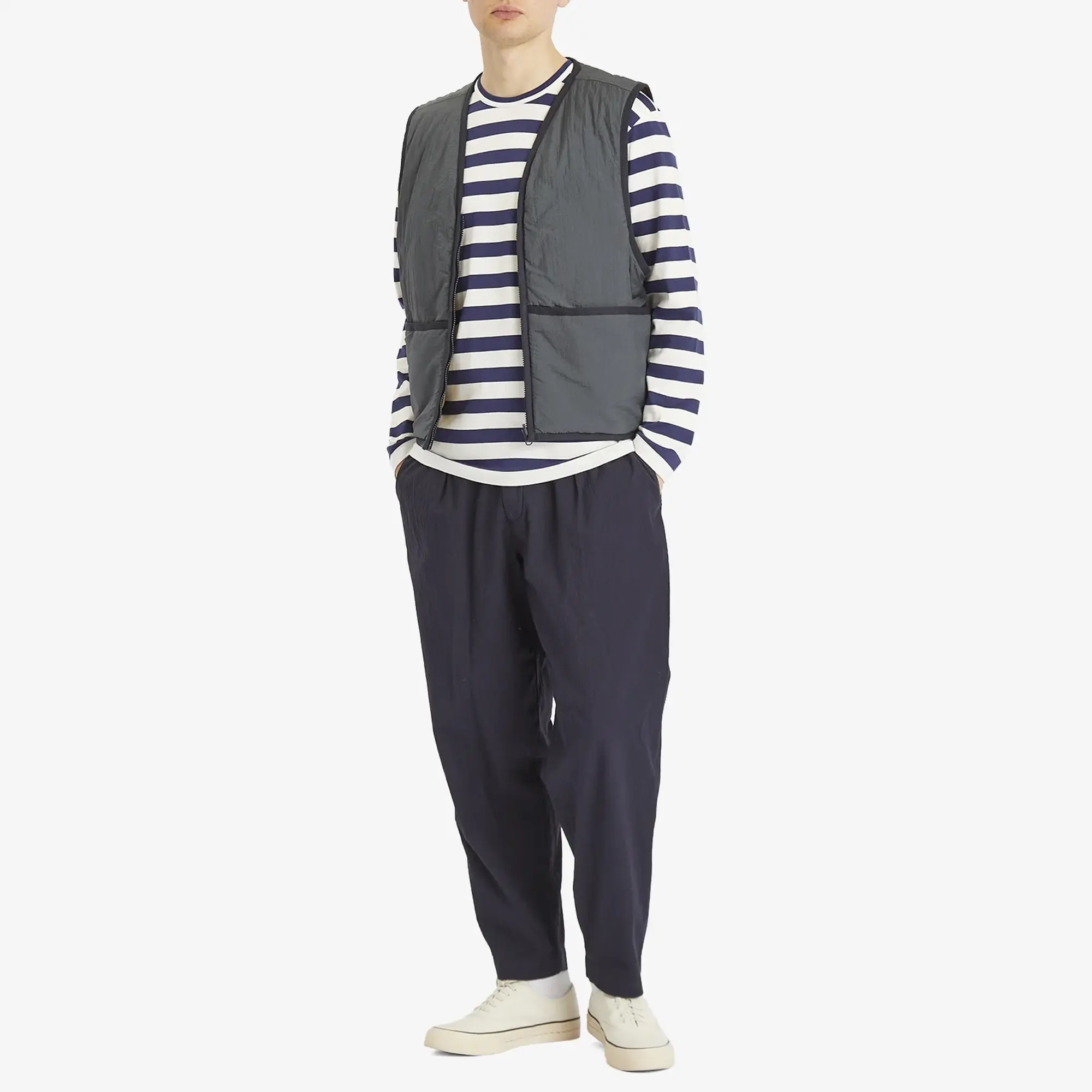 Comme des Garçons Play Men's Studded Heart Long Sleeve T-Shirt Navy