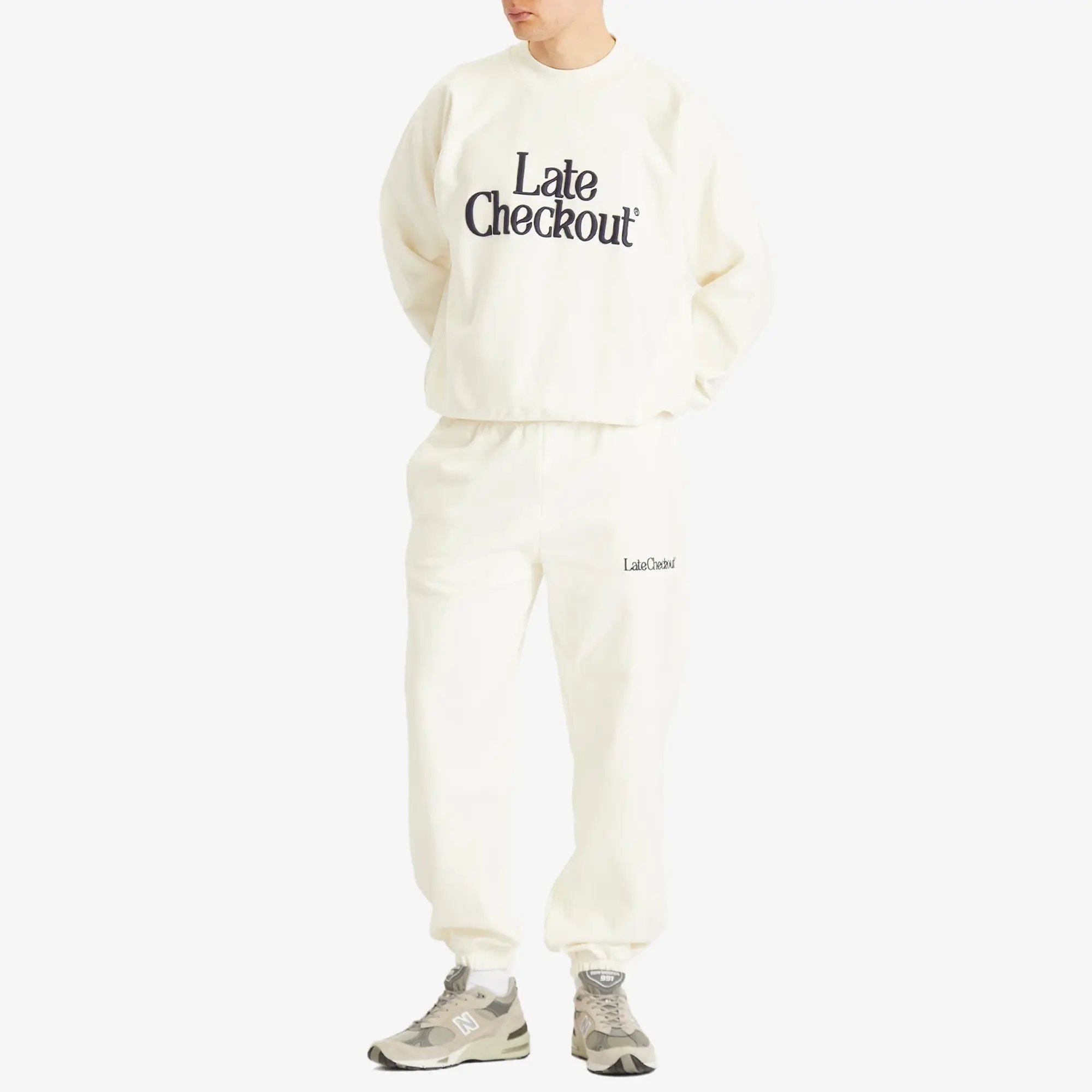 Late Checkout Men's Crewneck Sweatshirt White