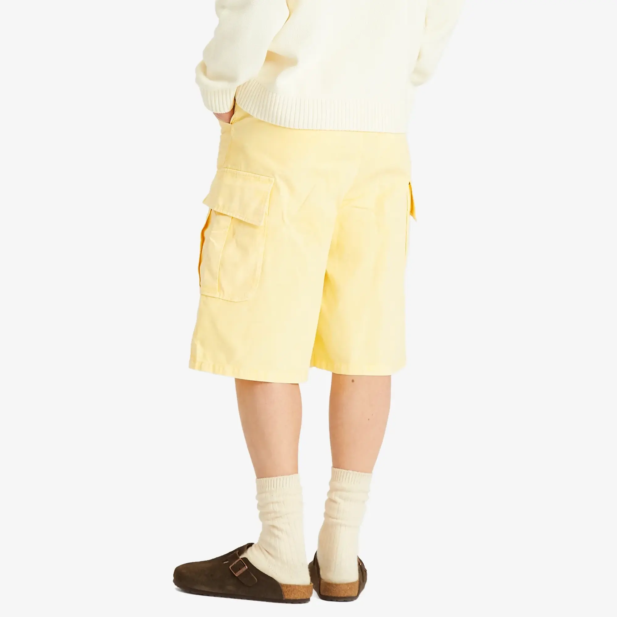Late Checkout Men's Faded Cargo Shorts Yellow